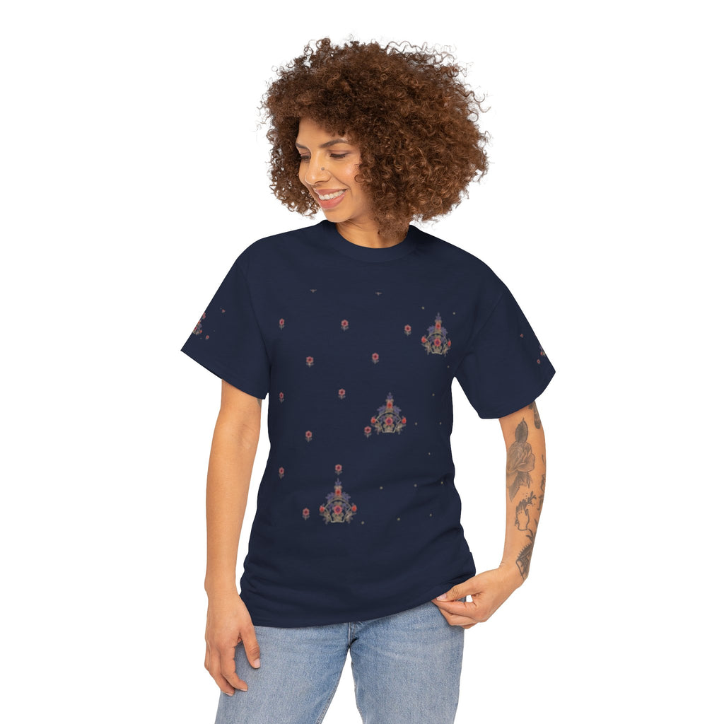 Space Invader Floral Tee — Retro Pixel Shooter Graphic T‑Shirt