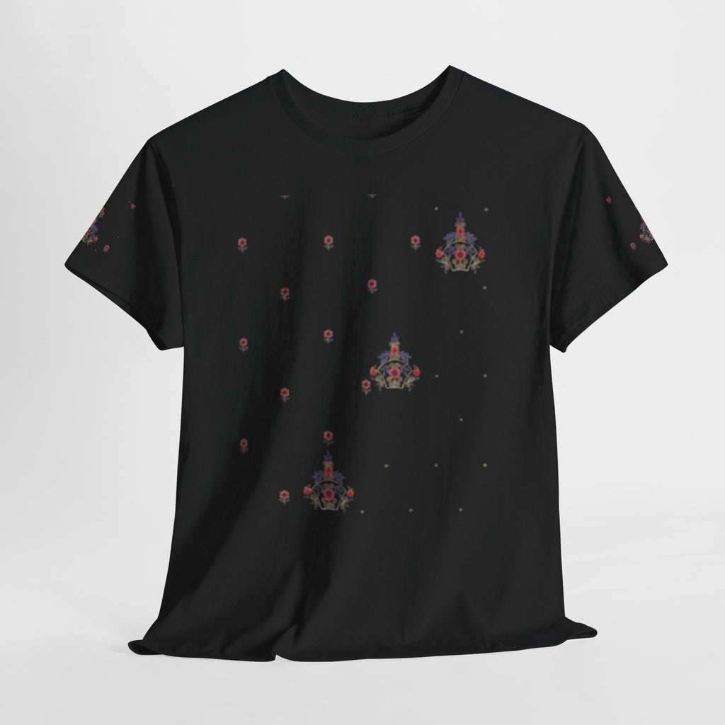 Space Invader Floral Tee — Retro Pixel Shooter Graphic T‑Shirt