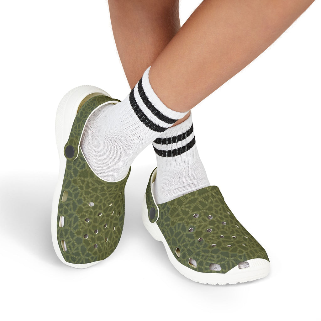 Kids' Green Camouflage EVA Foam Clogs – Comfortable & Fun Footwear for Playtime