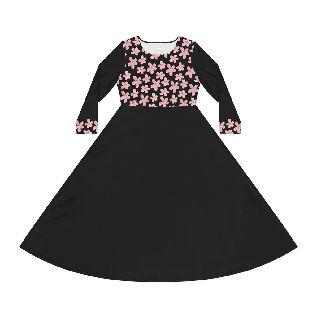 Floral Print Long Sleeve Dance Dress for Women