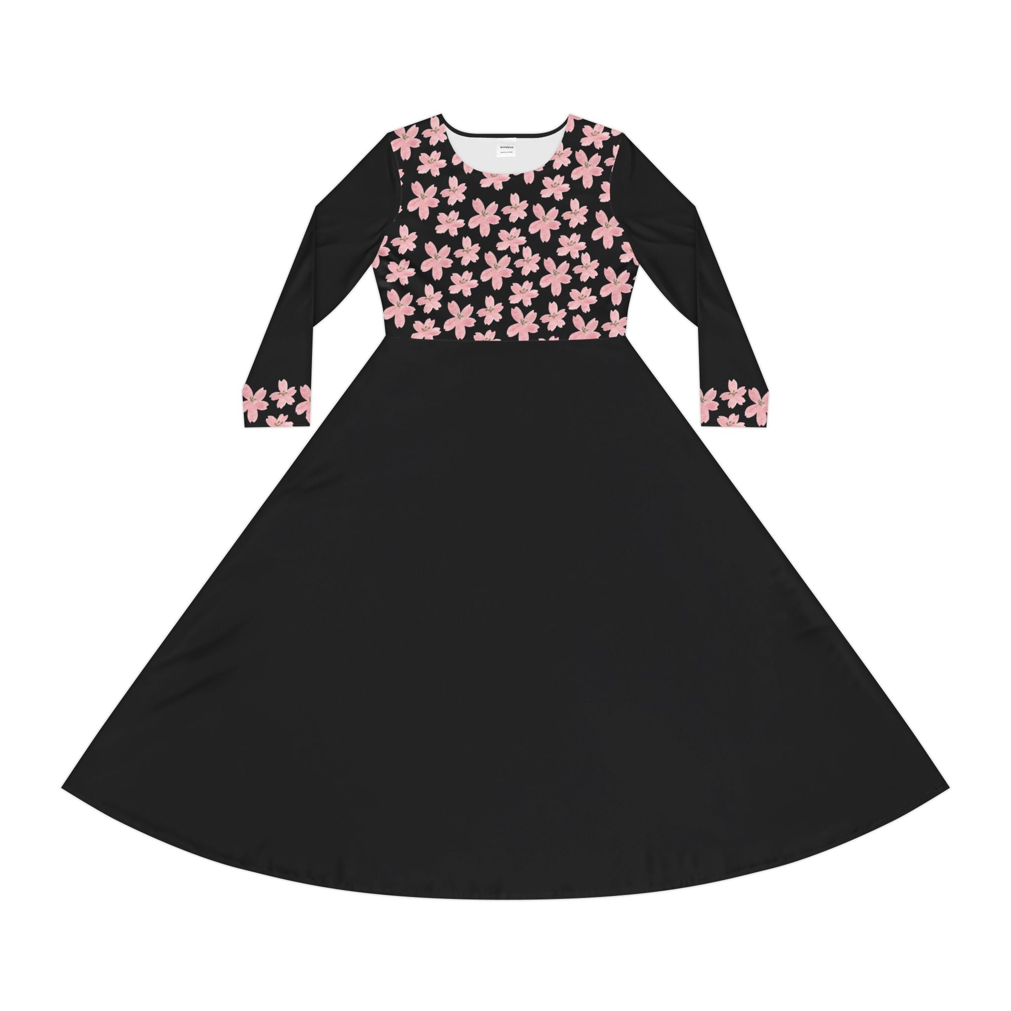 Floral Print Long Sleeve Dance Dress for Women