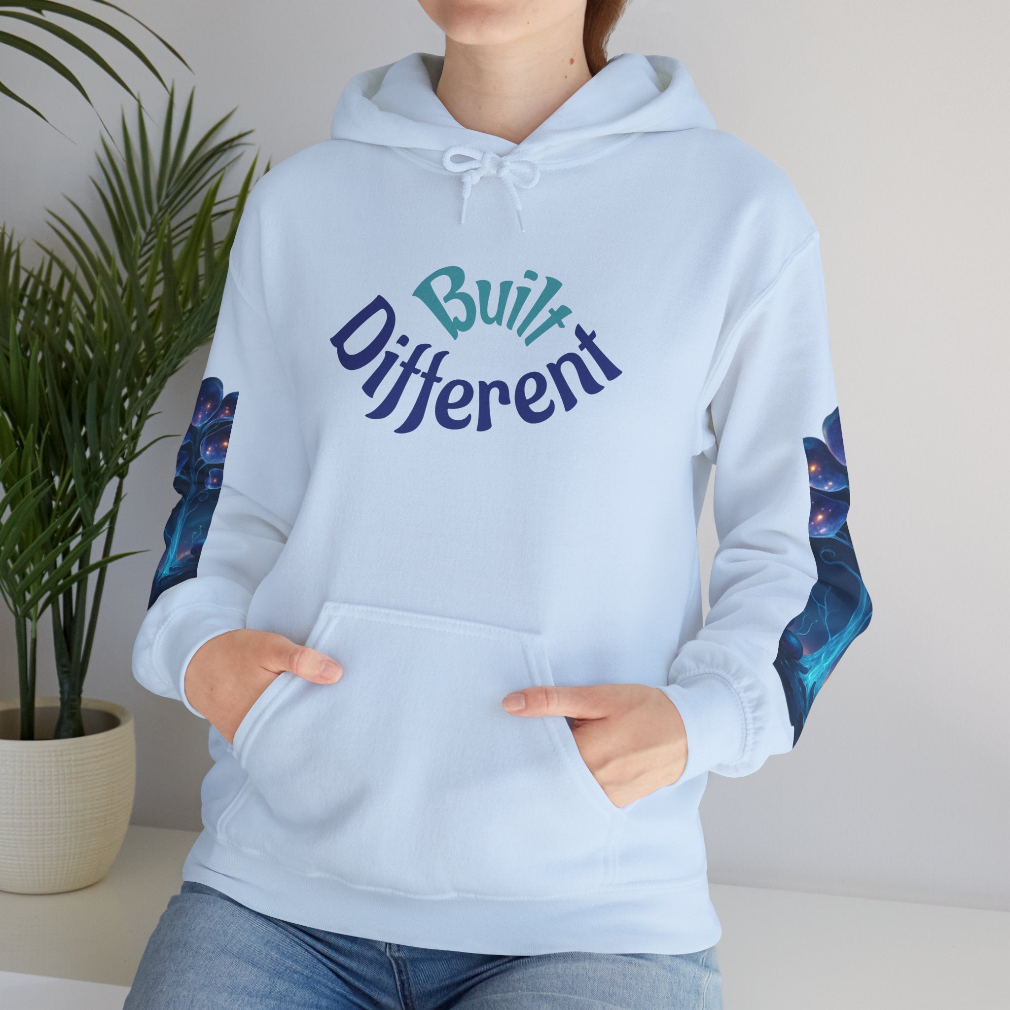 Unisex Heavy Blend Hooded Sweatshirt - Built Different, Cozy Hoodie, Trendy Sweatshirt, Gift for Him/Her, Casual Lounge Wear, Streetwear