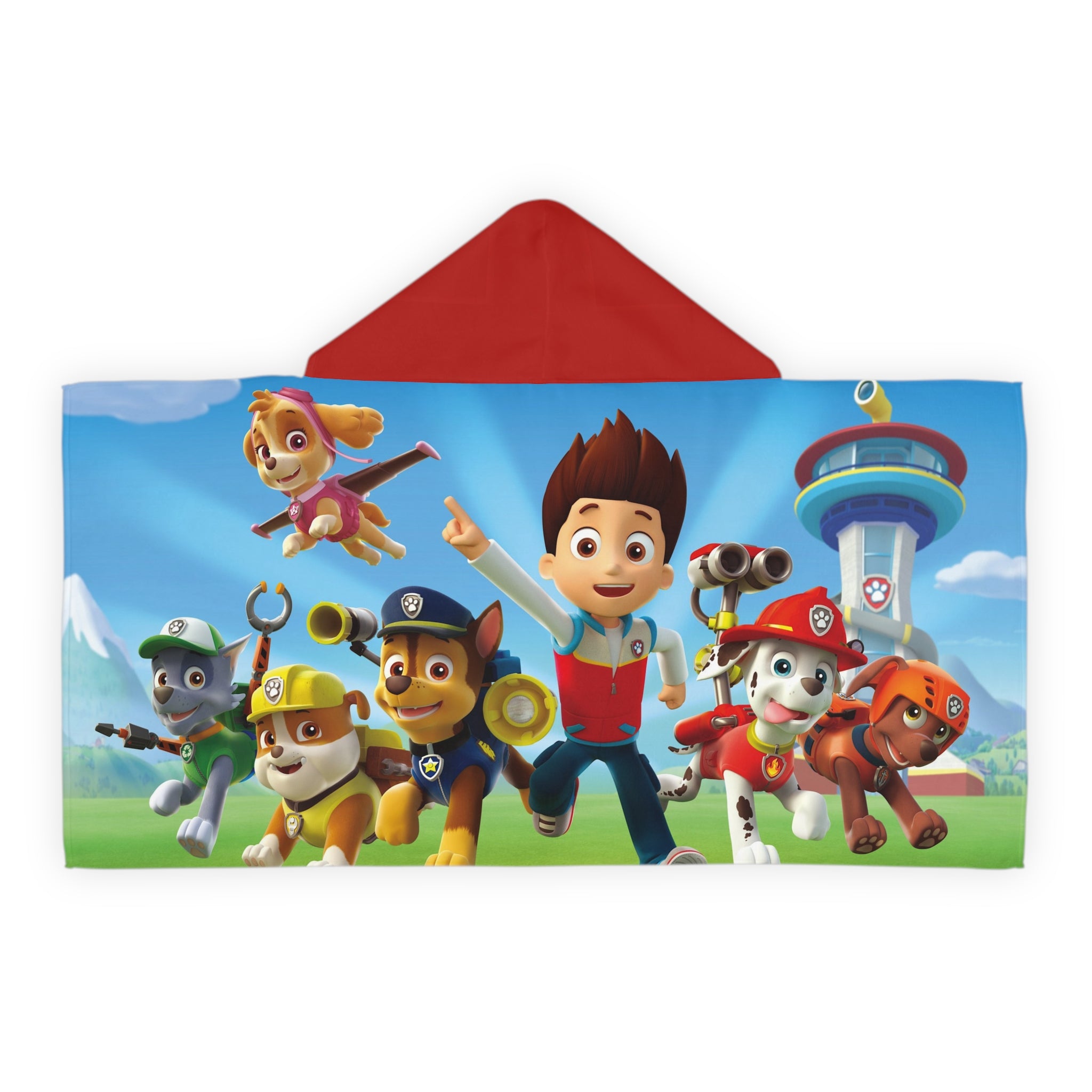 Paw Patrol Kids Hooded Towel – Youth Bath & Beach Wrap with Hooded Chase, Marshall & Friends