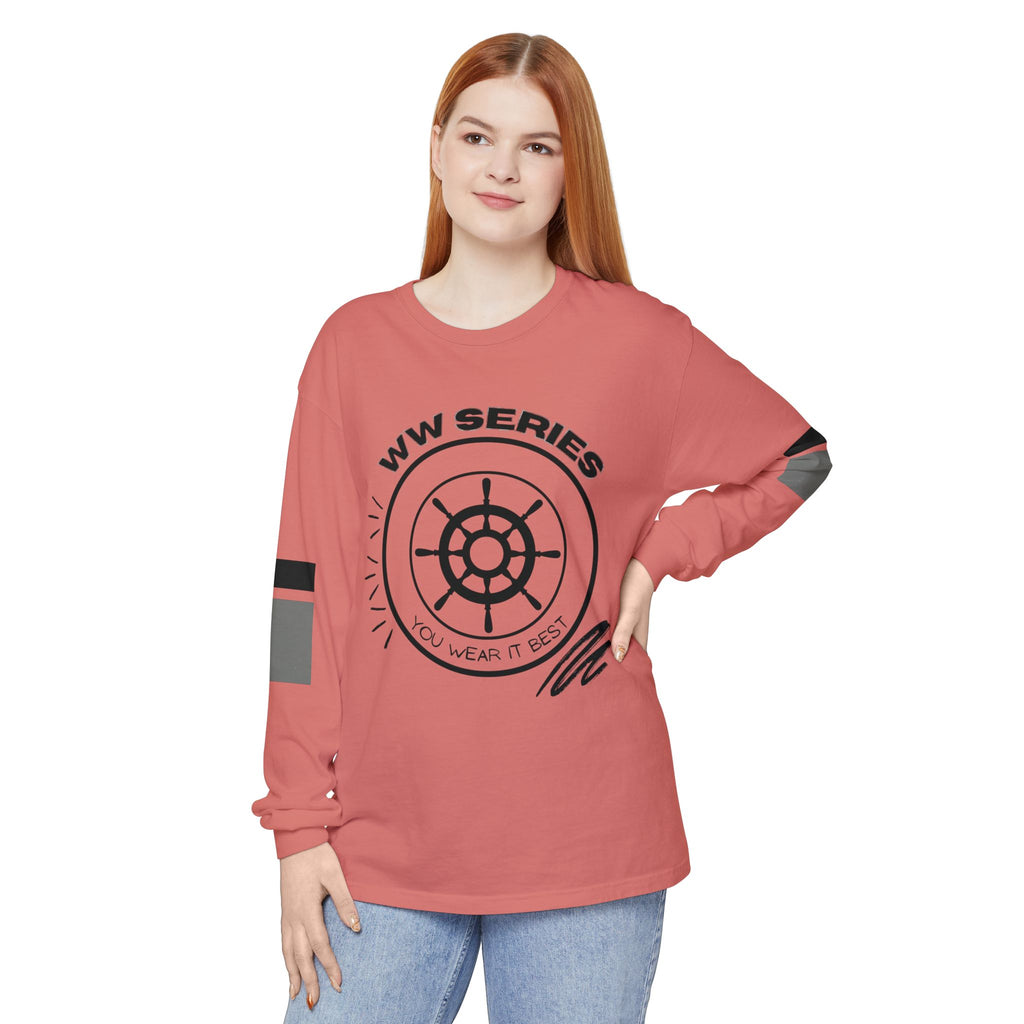 Stylish Unisex Long Sleeve Tee with WW Series Design, Casual Wear, Gift for Him/Her, Great for Parties, Summer Festivities