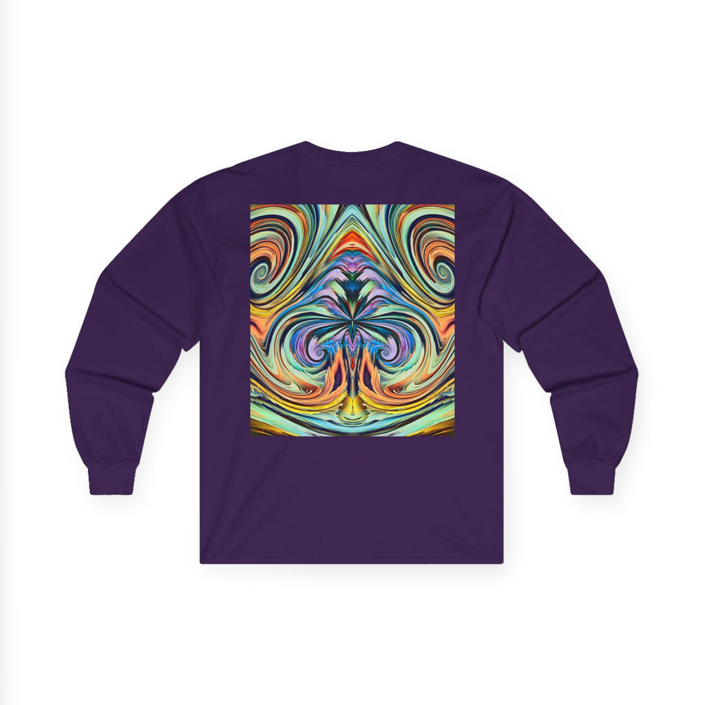 Radiant Vibes Long Sleeve Tee, Unisex Long Sleeve Shirt, Colorful Graphic Tee, Artistic Gift, Casual Wear, Boho Style