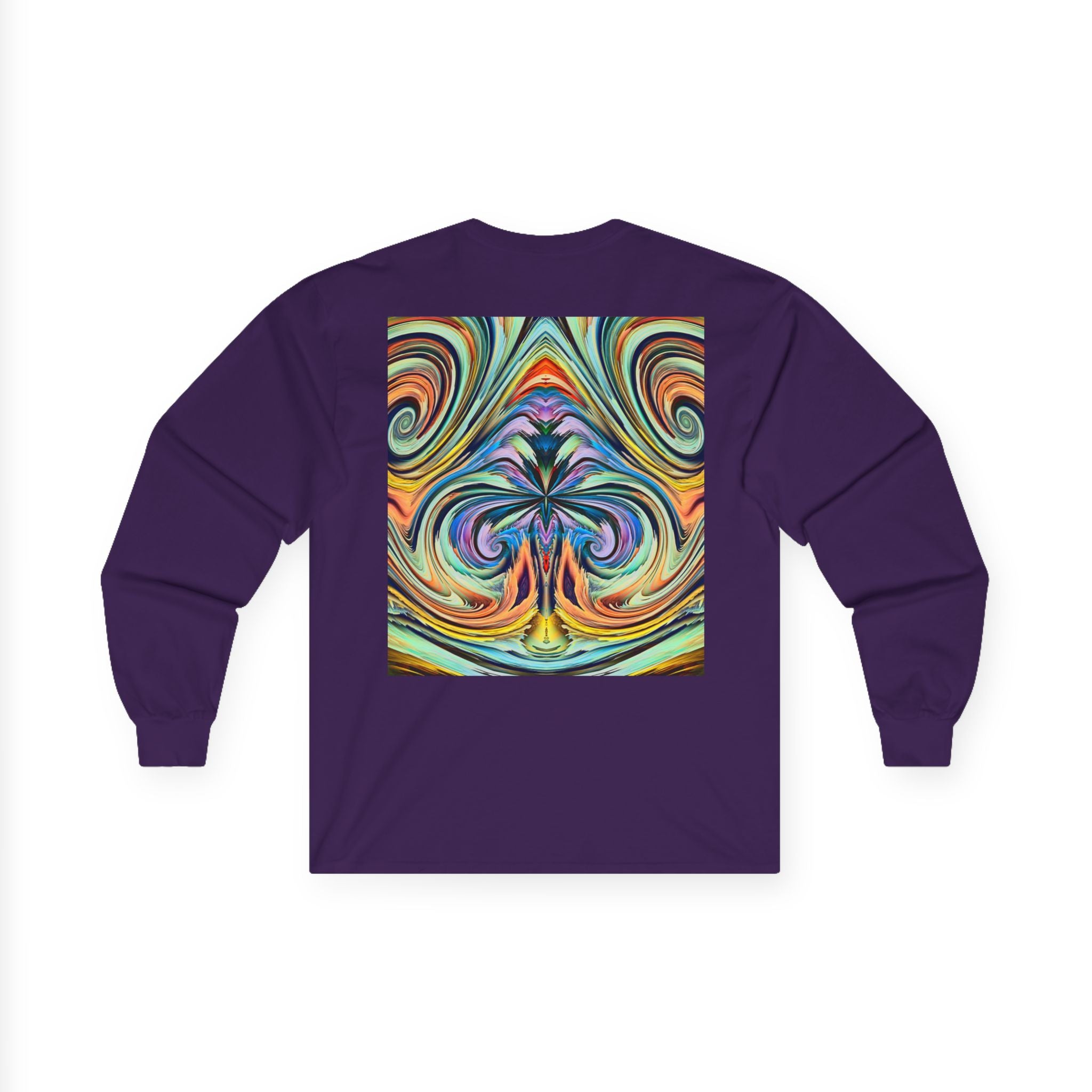 Radiant Vibes Long Sleeve Tee, Unisex Long Sleeve Shirt, Colorful Graphic Tee, Artistic Gift, Casual Wear, Boho Style