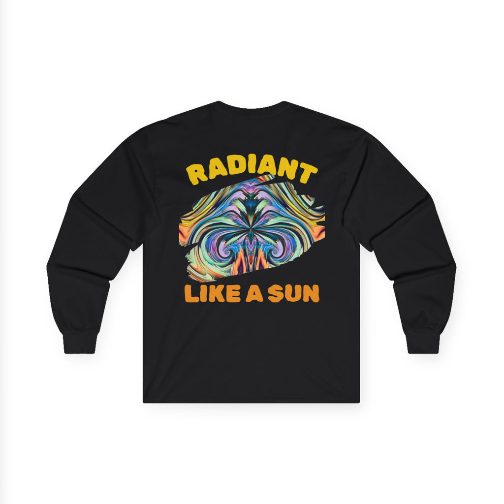 Radiant Vibes Long Sleeve Tee, Unisex Long Sleeve Shirt, Colorful Graphic Tee, Artistic Gift, Casual Wear, Boho Style
