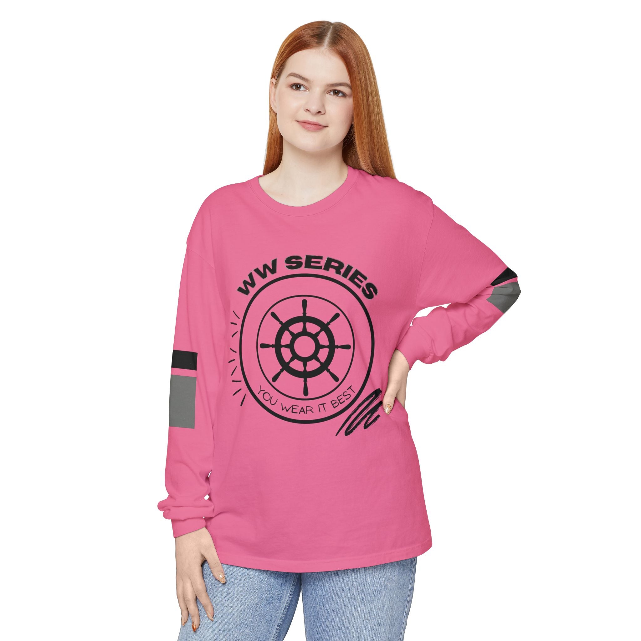 Stylish Unisex Long Sleeve Tee with WW Series Design, Casual Wear, Gift for Him/Her, Great for Parties, Summer Festivities