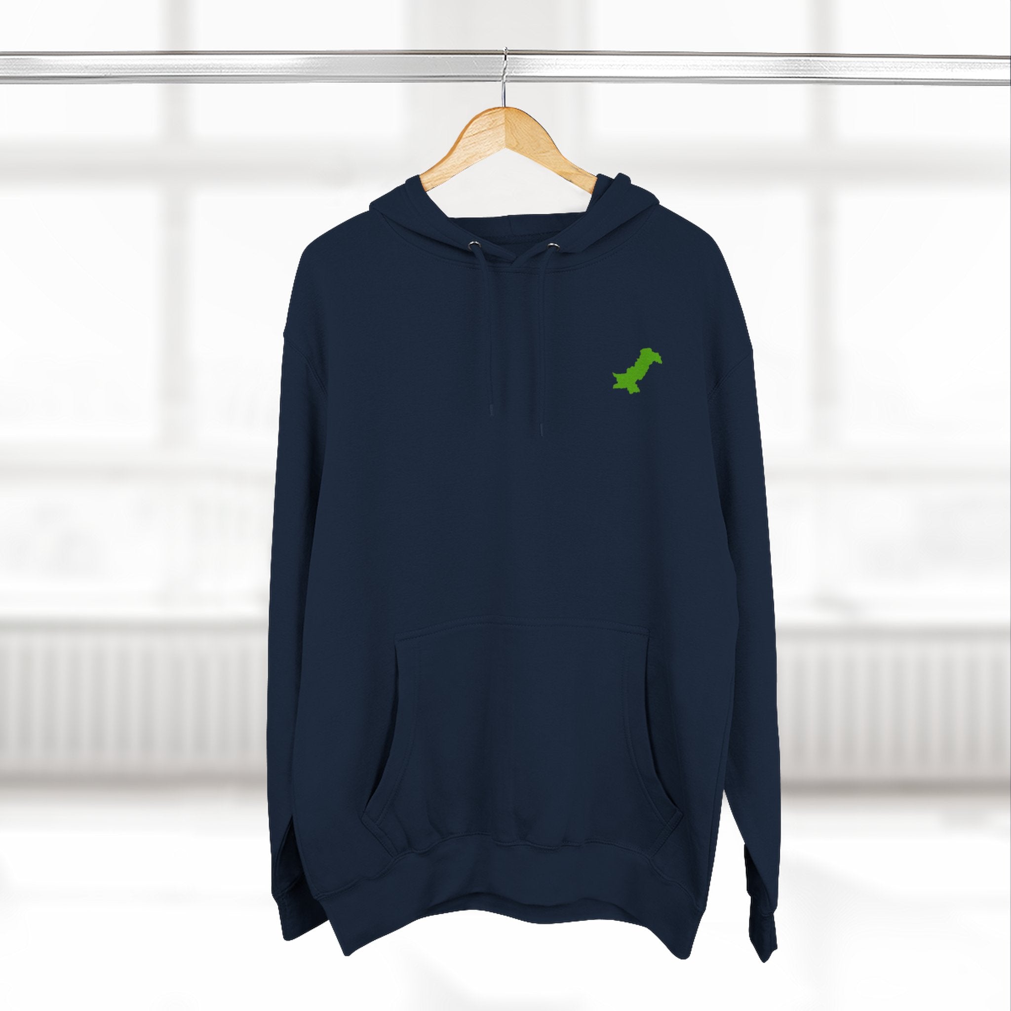 Minimal Green Dachshund Hoodie — Small Chest Dog Silhouette Sweatshirt
