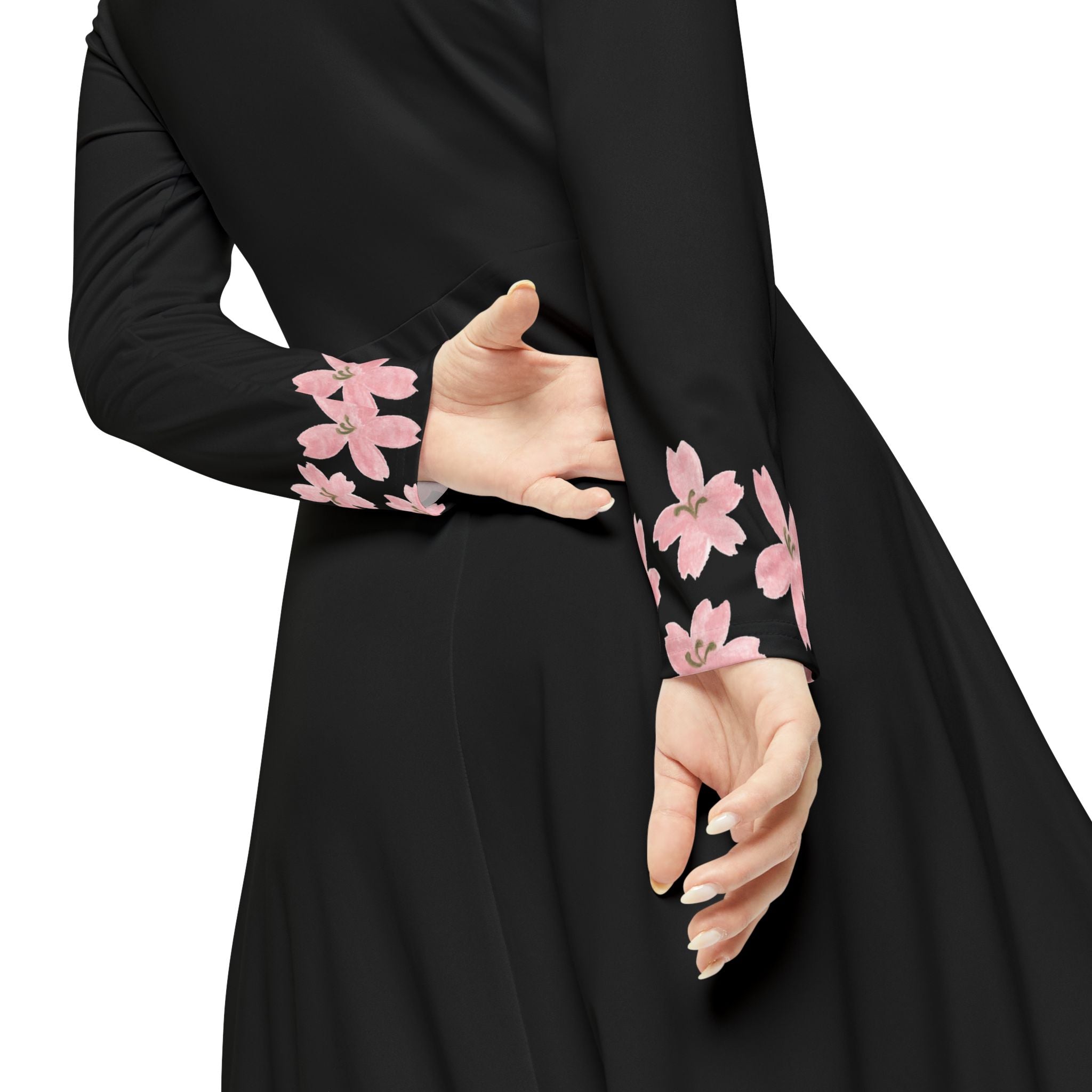 Floral Print Long Sleeve Dance Dress for Women