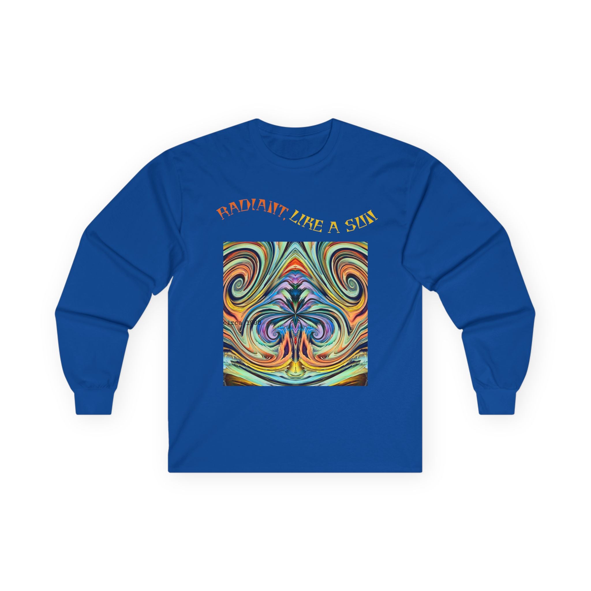Radiant Vibes Long Sleeve Tee, Unisex Long Sleeve Shirt, Colorful Graphic Tee, Artistic Gift, Casual Wear, Boho Style
