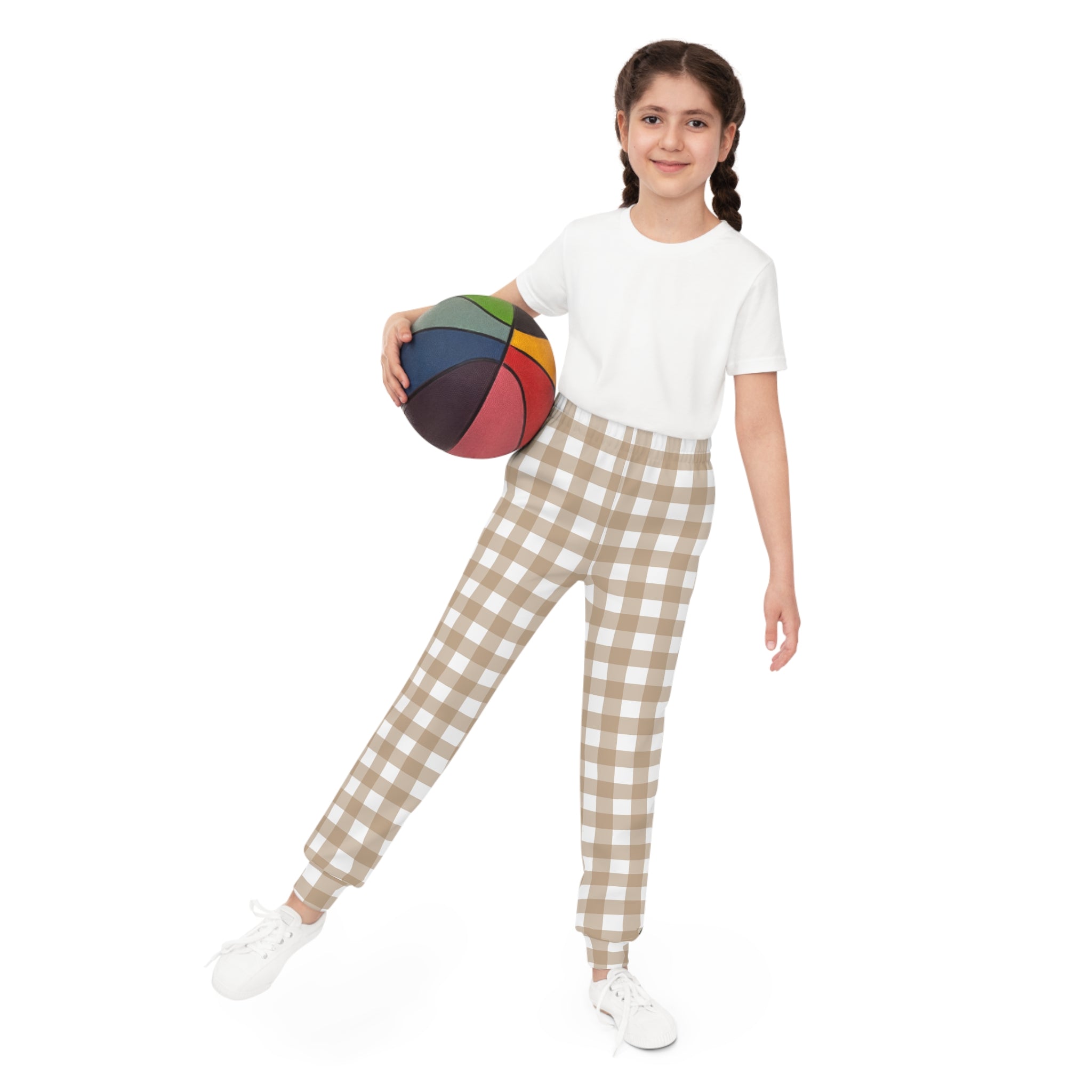 Youth Plaid Joggers - Cozy AOP Style for Casual Comfort