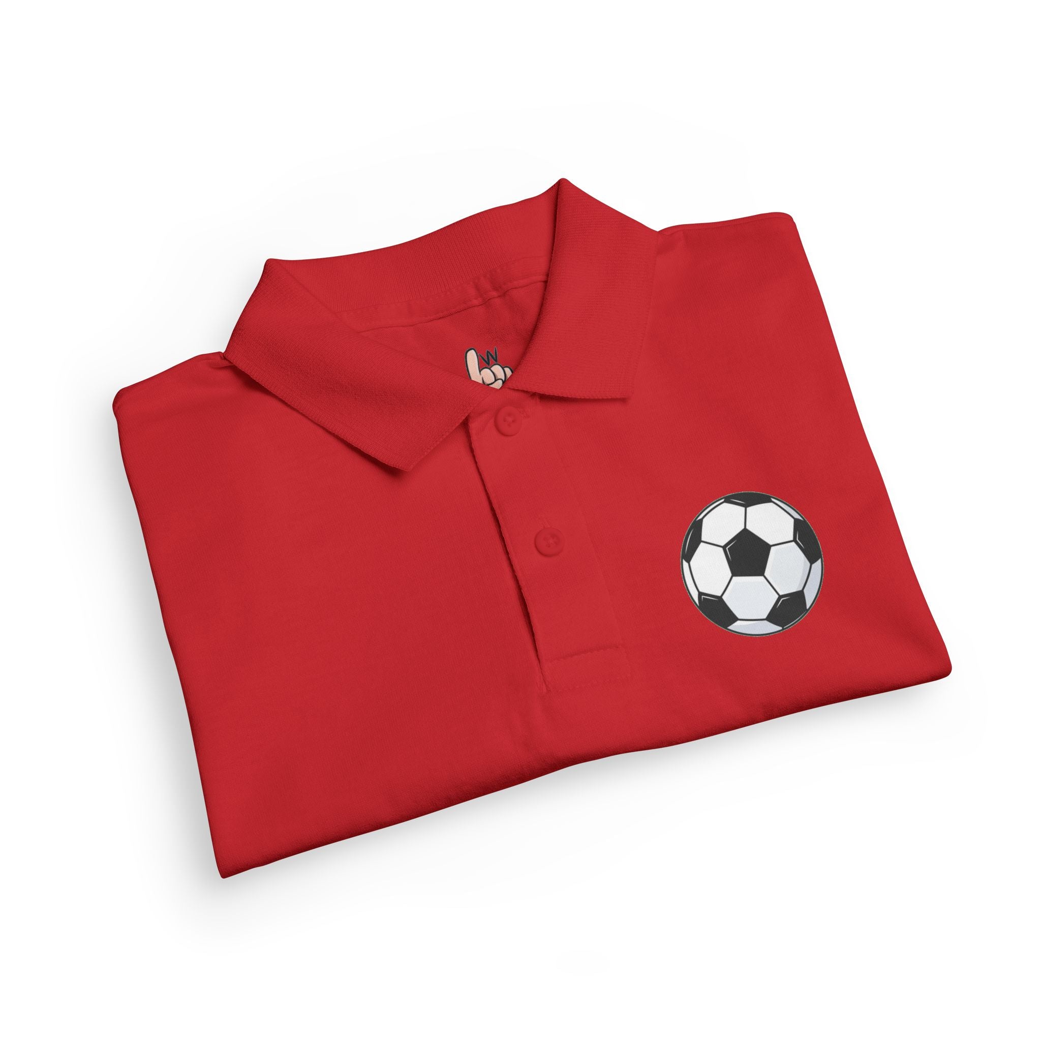 Youth Soccer Polo Tee with Football Emblem