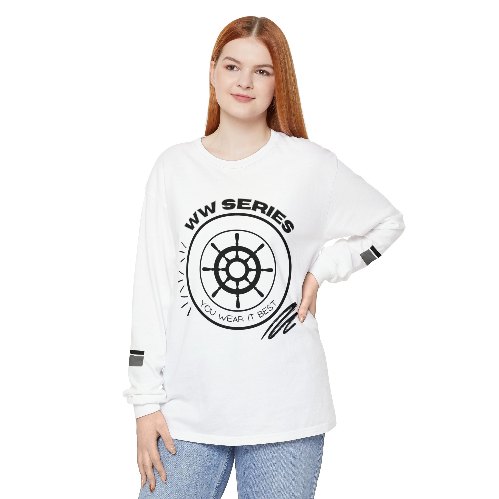 Stylish Unisex Long Sleeve Tee with WW Series Design, Casual Wear, Gift for Him/Her, Great for Parties, Summer Festivities
