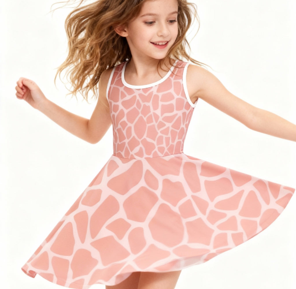 Girls' Giraffe Print Sundress - Fun & Stylish Summer Dress