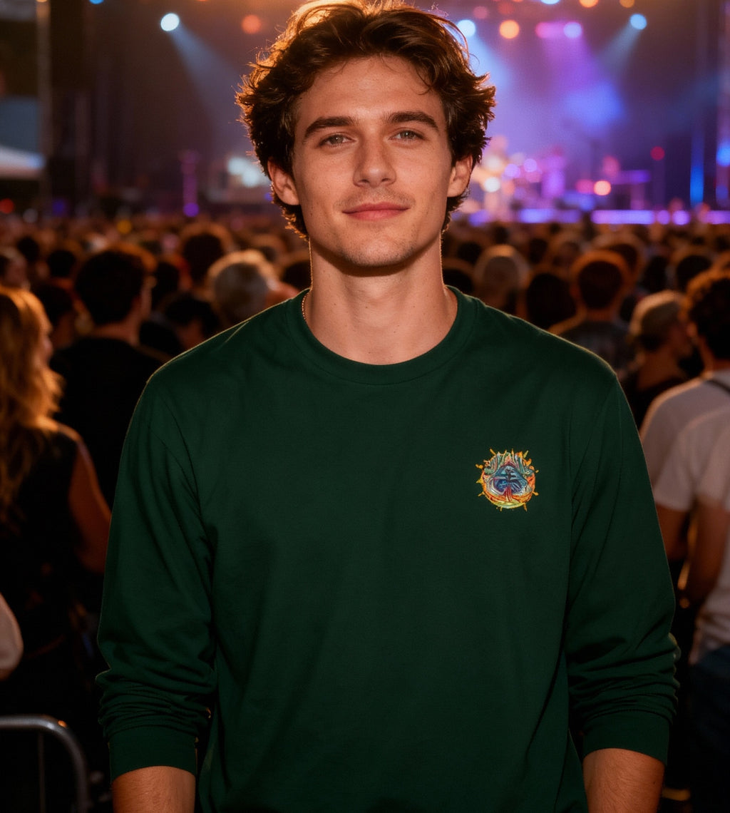 Radiant Vibes Long Sleeve Tee, Unisex Long Sleeve Shirt, Colorful Graphic Tee, Artistic Gift, Casual Wear, Boho Style