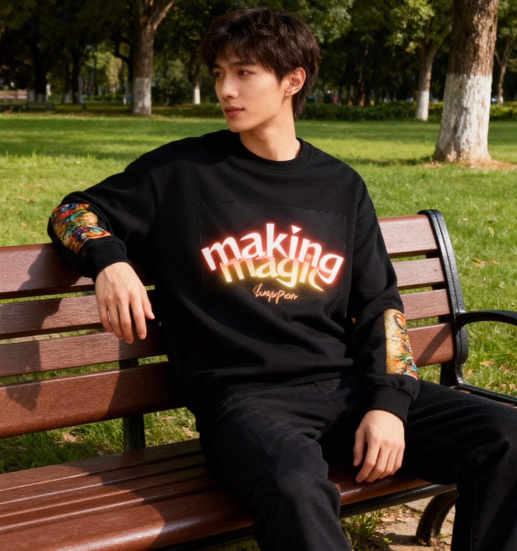 Making Magic Crewneck Sweatshirt | Unisex Graphic Sweater for Creative Souls