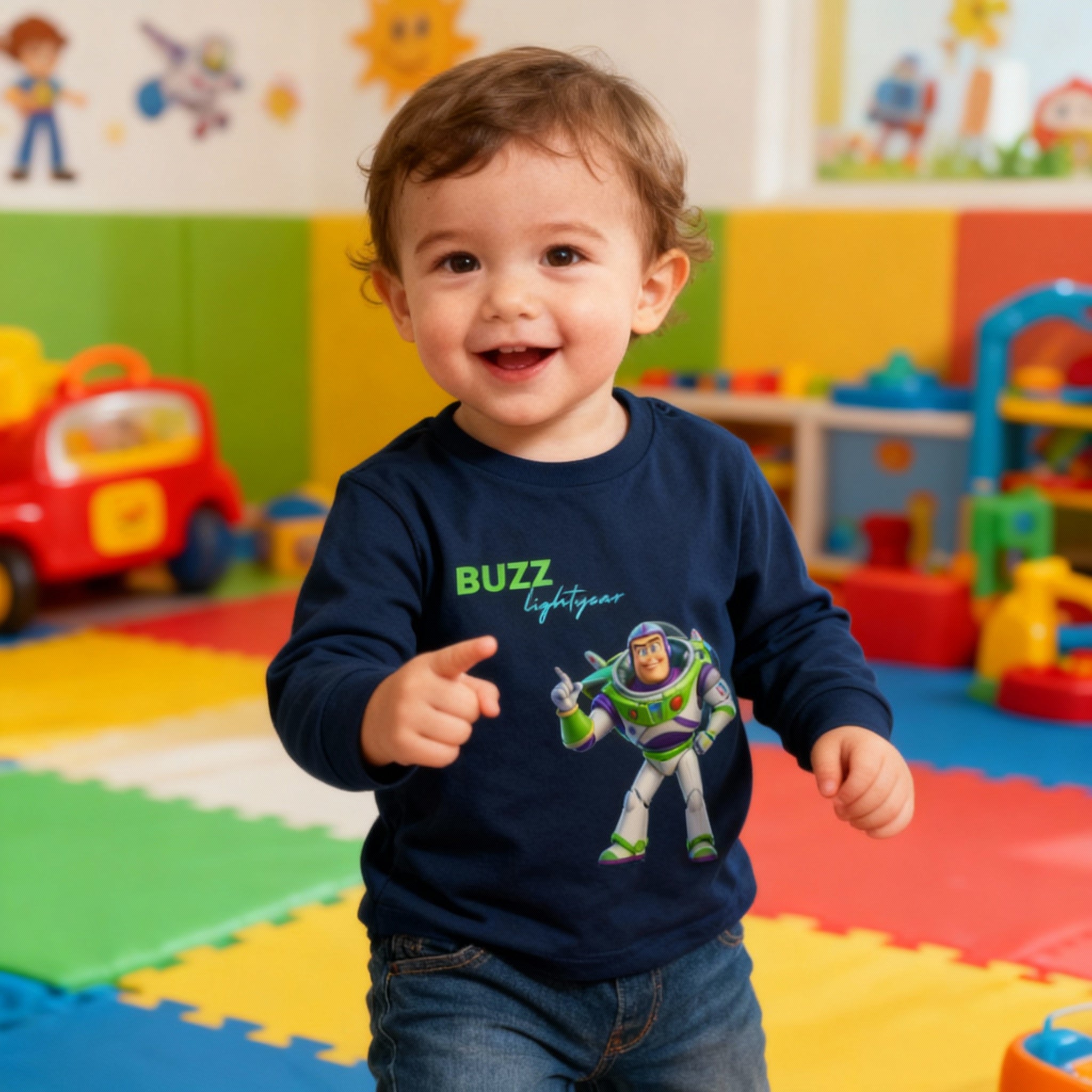 Buzz Lightyear Toddler Long Sleeve Tee – Space Ranger Graphic Shirt