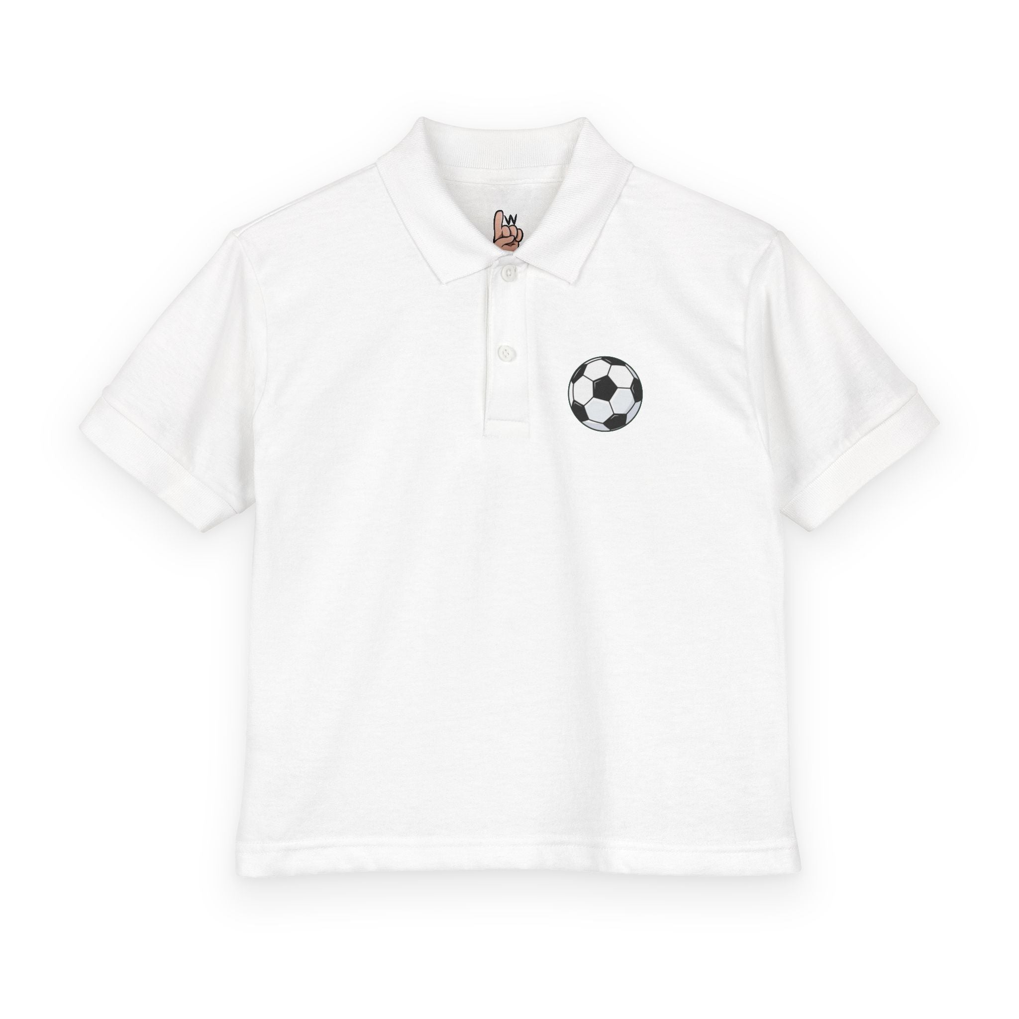 Youth Soccer Polo Tee with Football Emblem