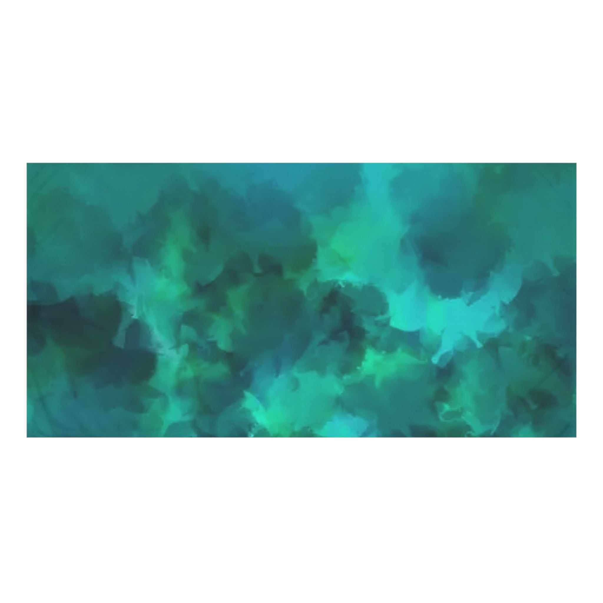 Teal Nebula Beach Towel — Abstract Oceanic Mink-Cotton Towel