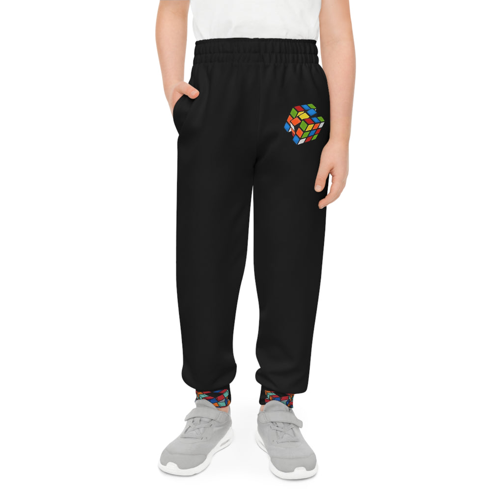 Rubik's Cube Youth Joggers - Fun and Colorful AOP Design