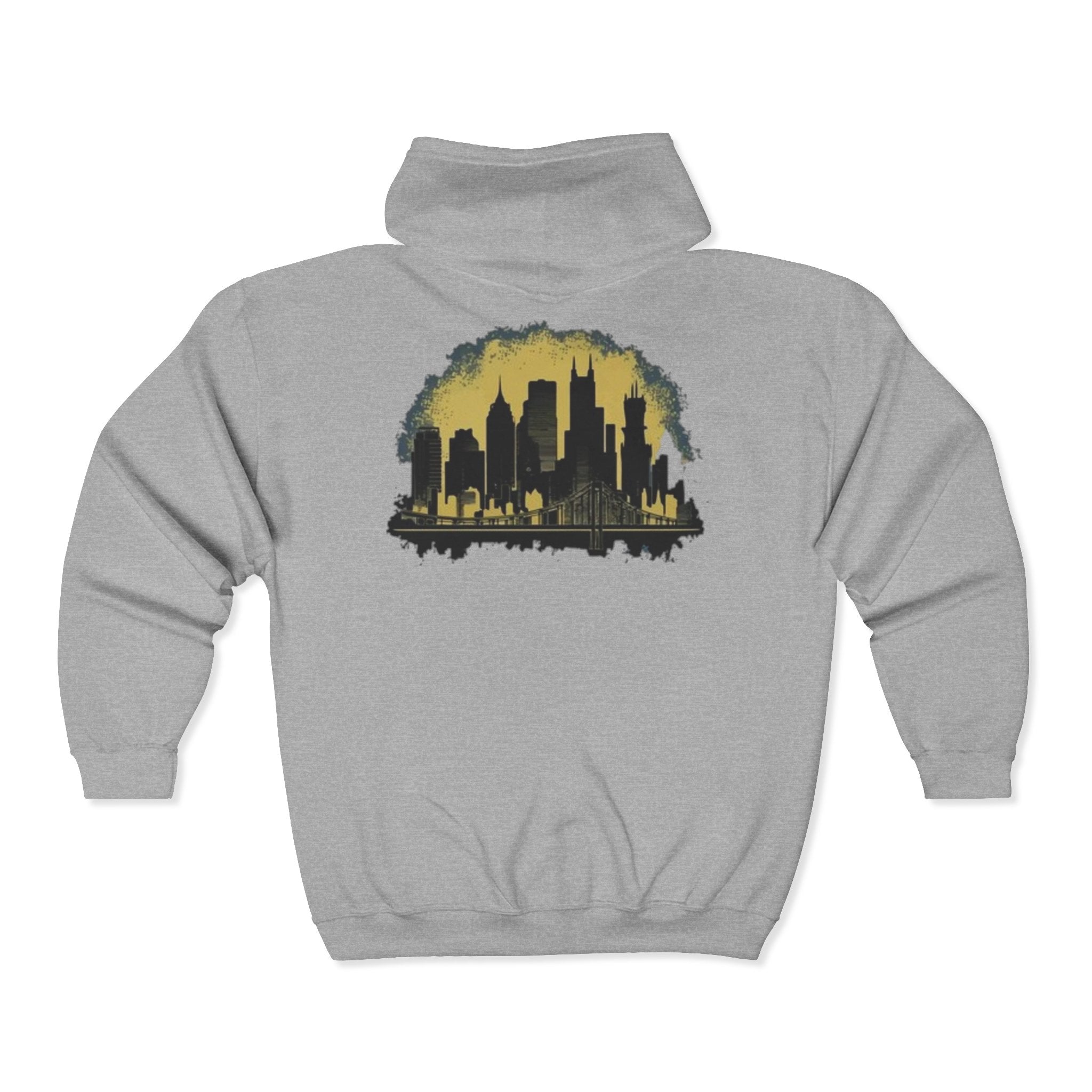 NYC Graphic Zip-Up Hoodie, Urban Fashion, Gift for City Lovers, Cozy Outerwear for Fall, Unisex Sweatshirt, Streetwear Essentials