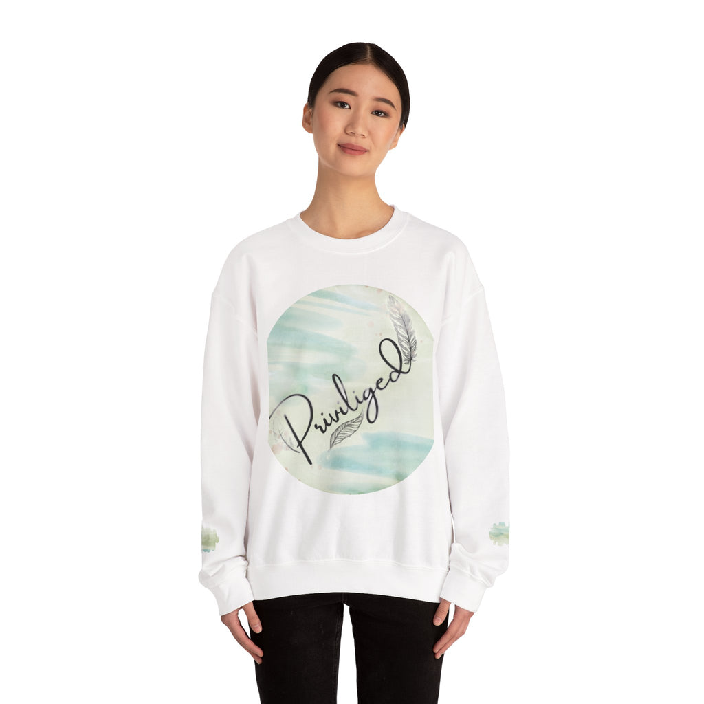 Chic Watercolor Crewneck Sweatshirt - Cozy Fashion, Unisex Design