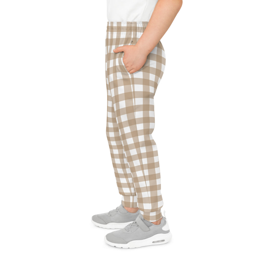 Youth Plaid Joggers - Cozy AOP Style for Casual Comfort