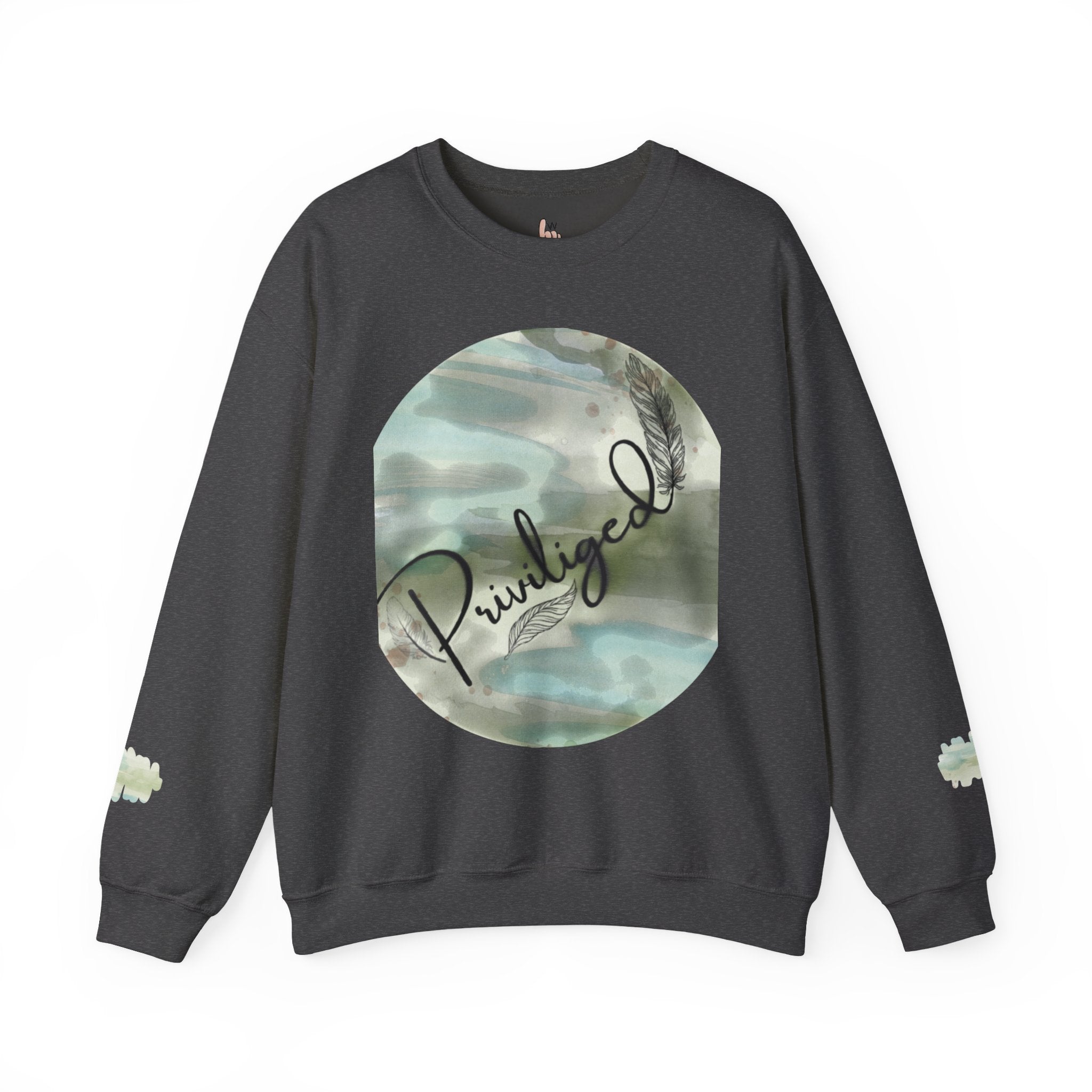 Chic Watercolor Crewneck Sweatshirt - Cozy Fashion, Unisex Design
