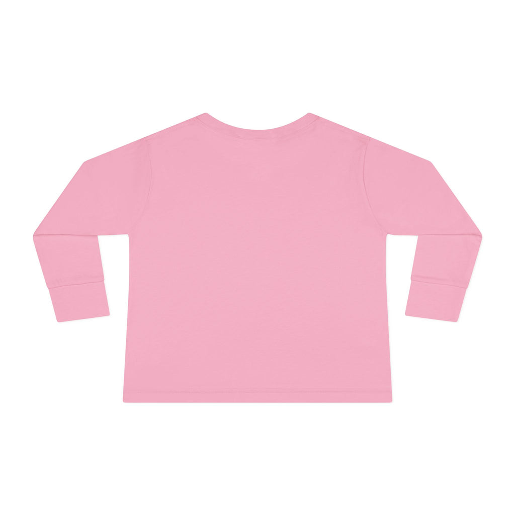 Toddler Long Sleeve Tee — Cute Peeking Cartoon Girl Graphic