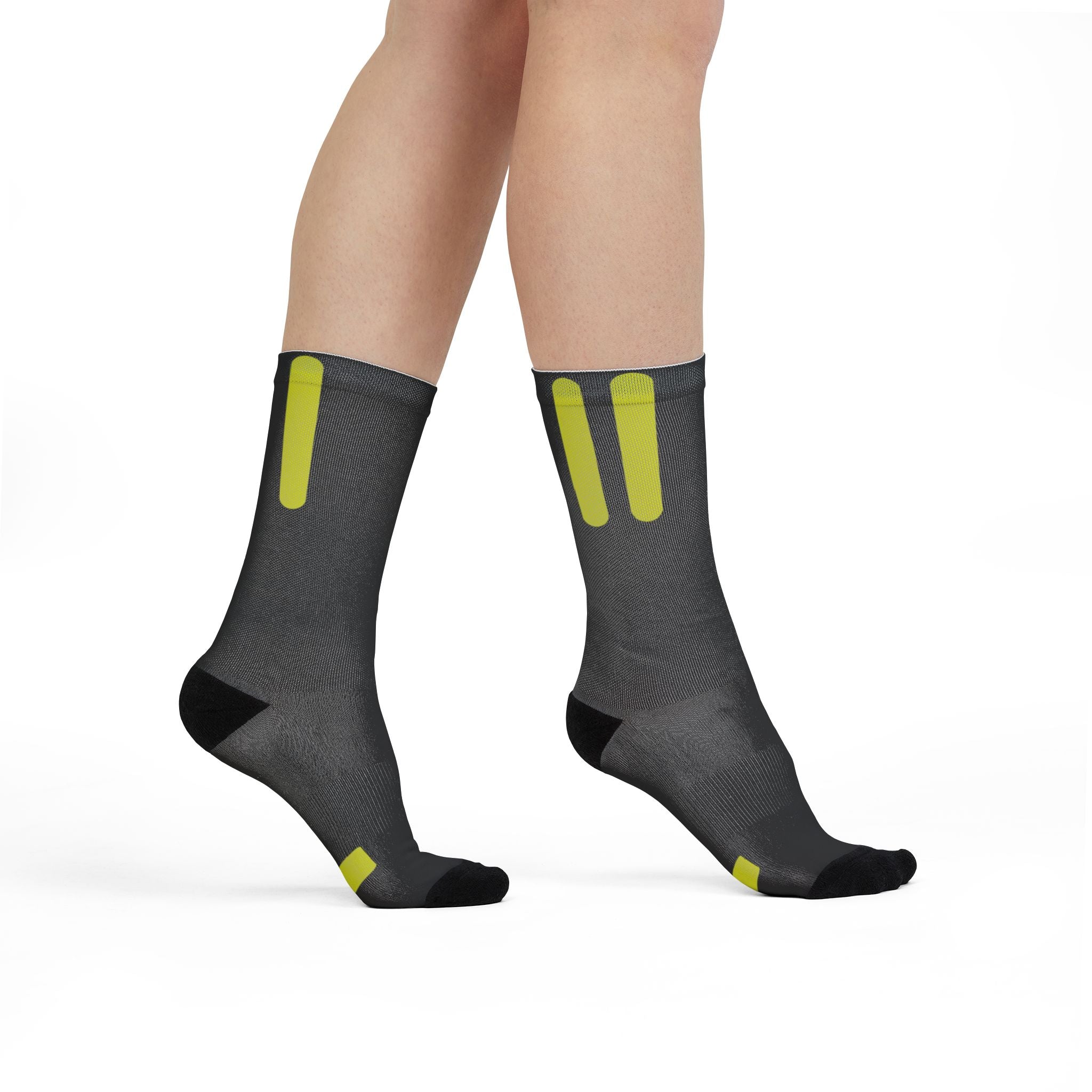 Neon Stripe Crew Socks – Black Sublimation Athletic Socks