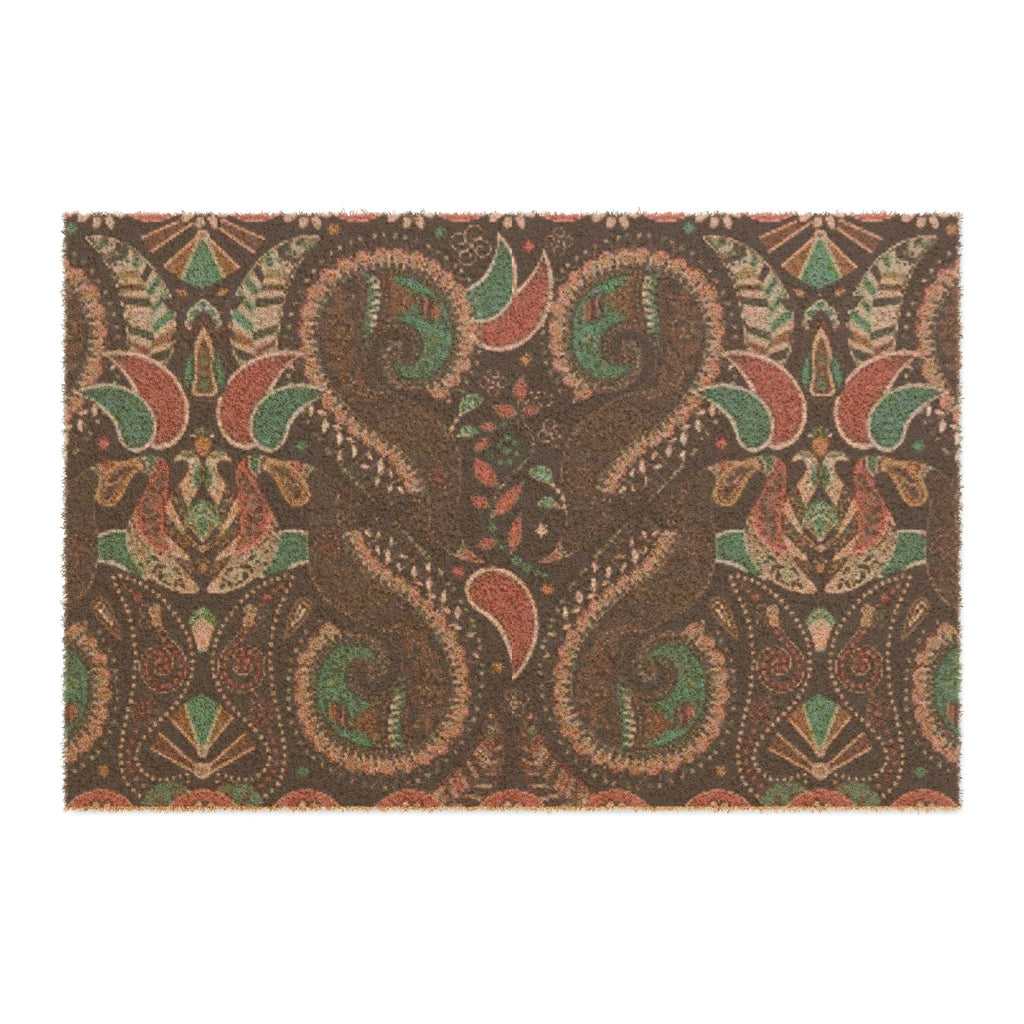 Paisley Pattern Coir Doormat — Rustic Autumn Front Door Mat