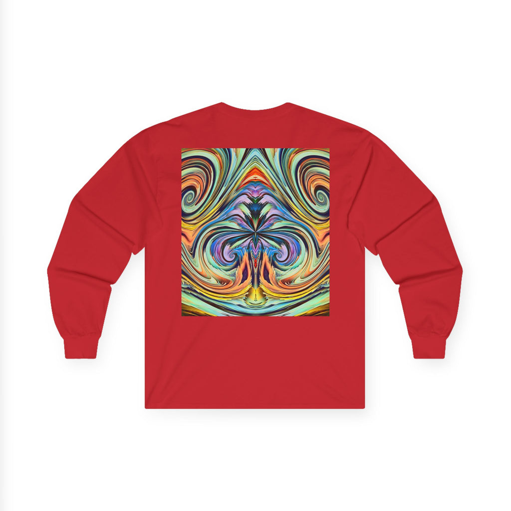 Radiant Vibes Long Sleeve Tee, Unisex Long Sleeve Shirt, Colorful Graphic Tee, Artistic Gift, Casual Wear, Boho Style