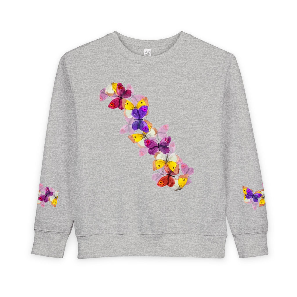 Toddler Sweatshirt — Orange Monarch Butterfly Crewneck (Cute Kids Nature Top)