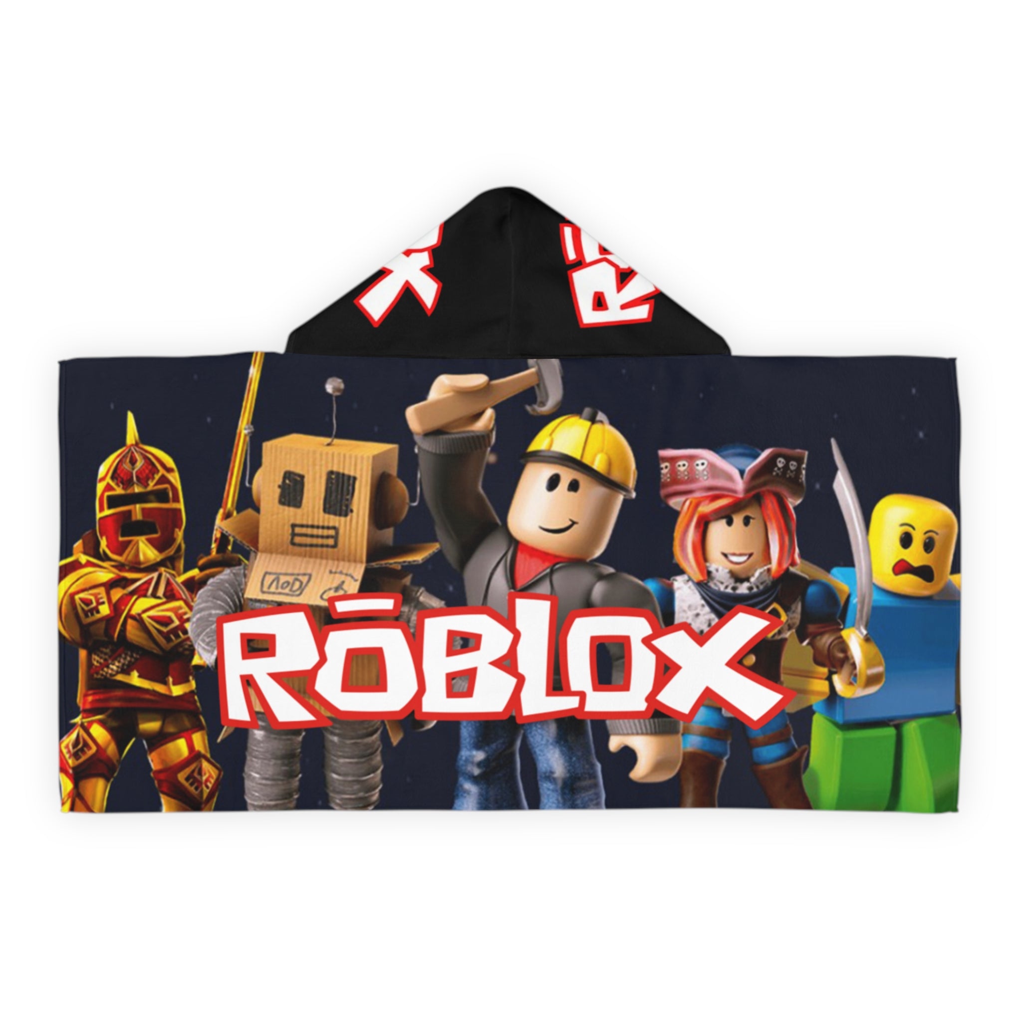 Roblox Kids Hooded Towel — Youth Bath & Beach Towel with Hooded Character Design