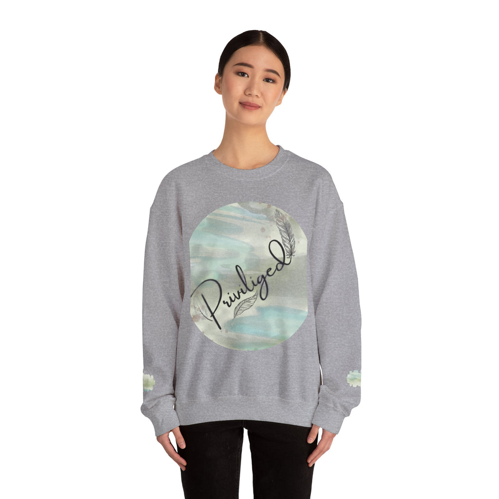 Chic Watercolor Crewneck Sweatshirt - Cozy Fashion, Unisex Design