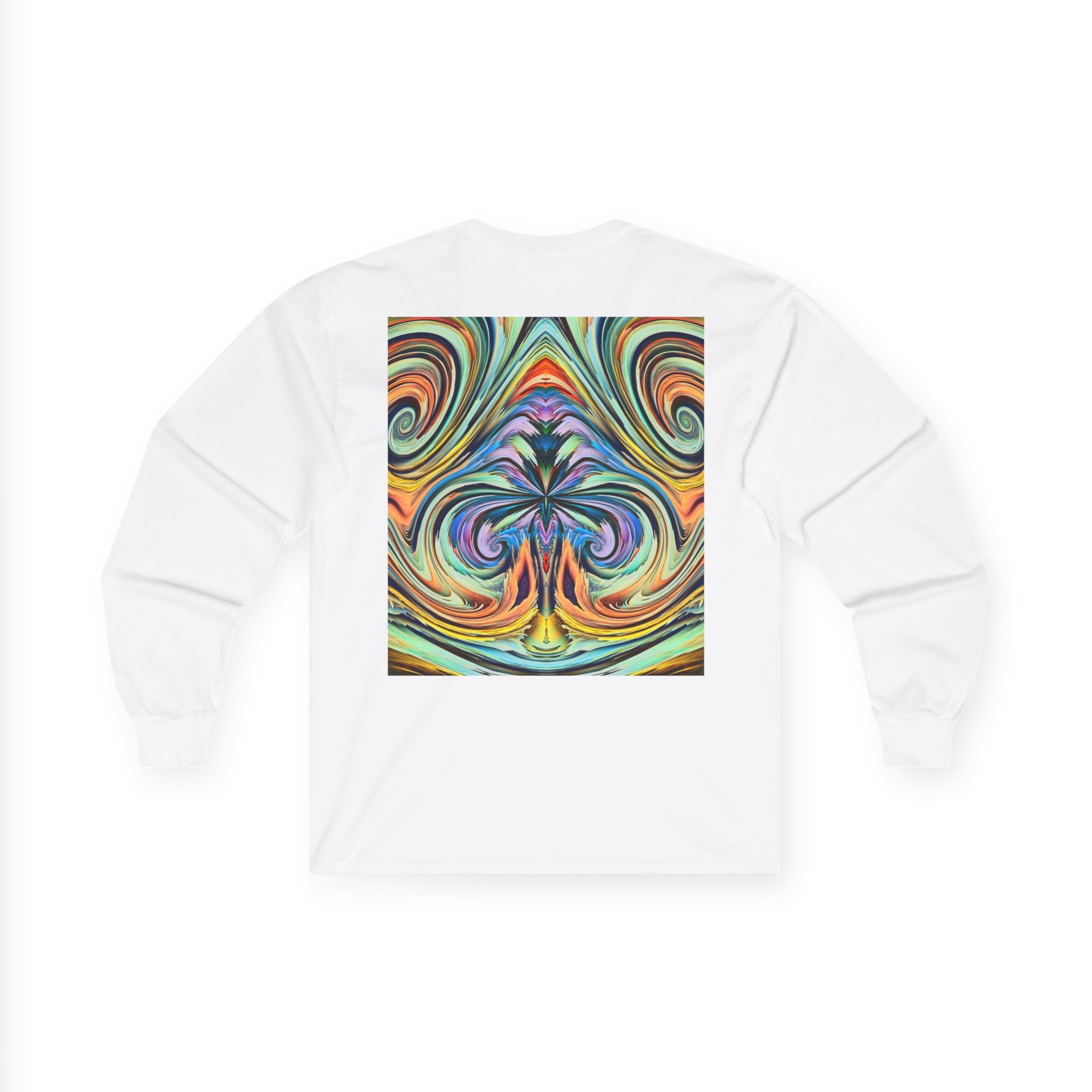 Radiant Vibes Long Sleeve Tee, Unisex Long Sleeve Shirt, Colorful Graphic Tee, Artistic Gift, Casual Wear, Boho Style