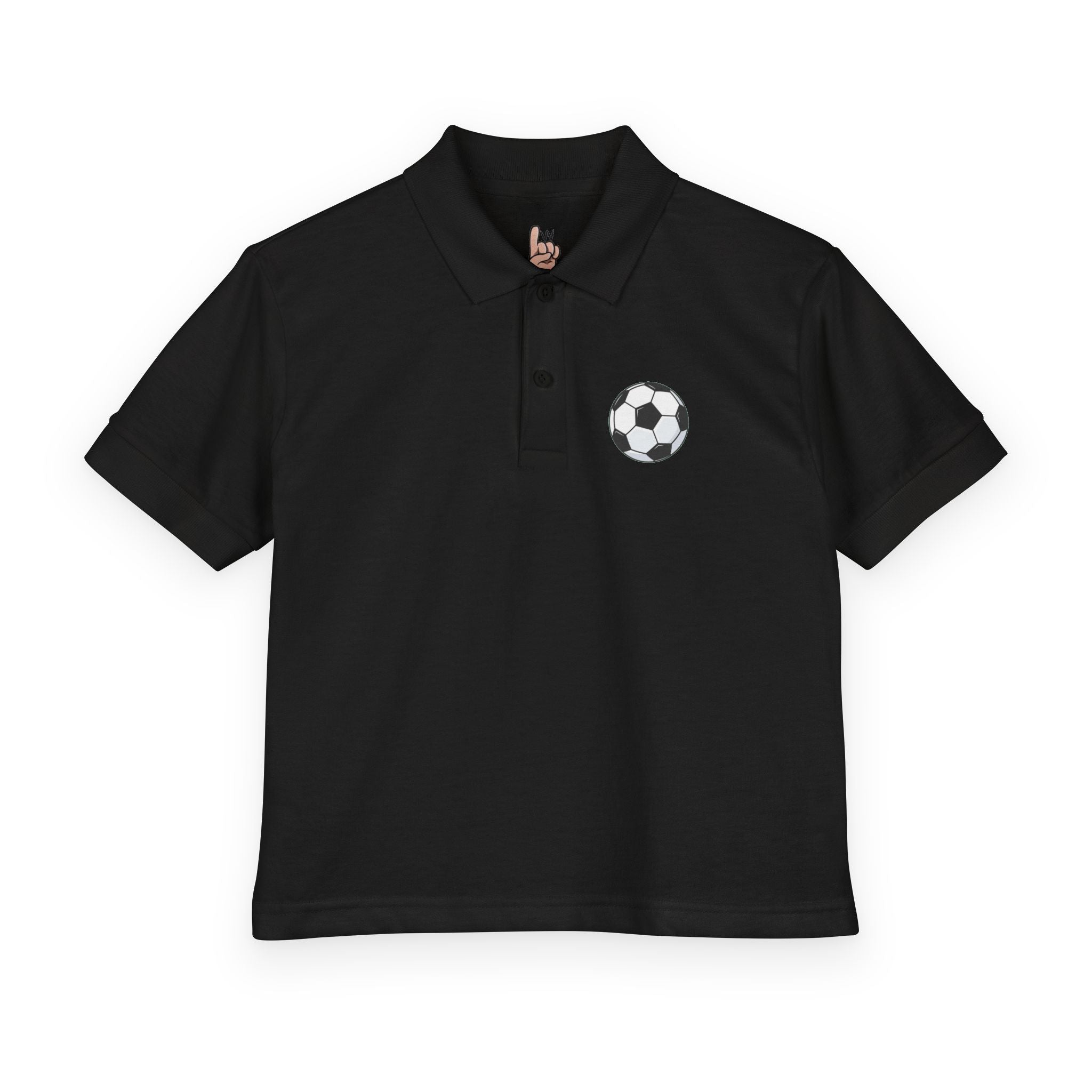 Youth Soccer Polo Tee with Football Emblem