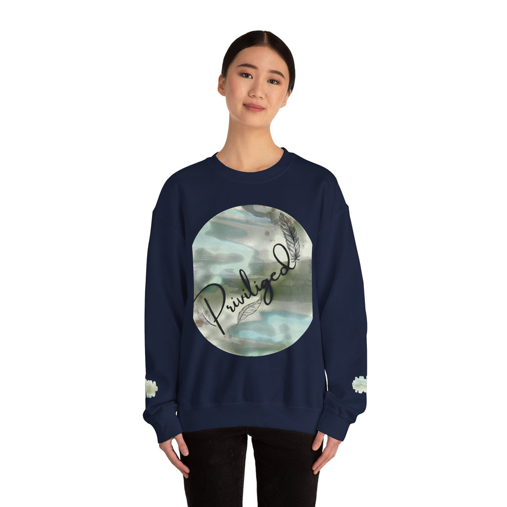 Chic Watercolor Crewneck Sweatshirt - Cozy Fashion, Unisex Design