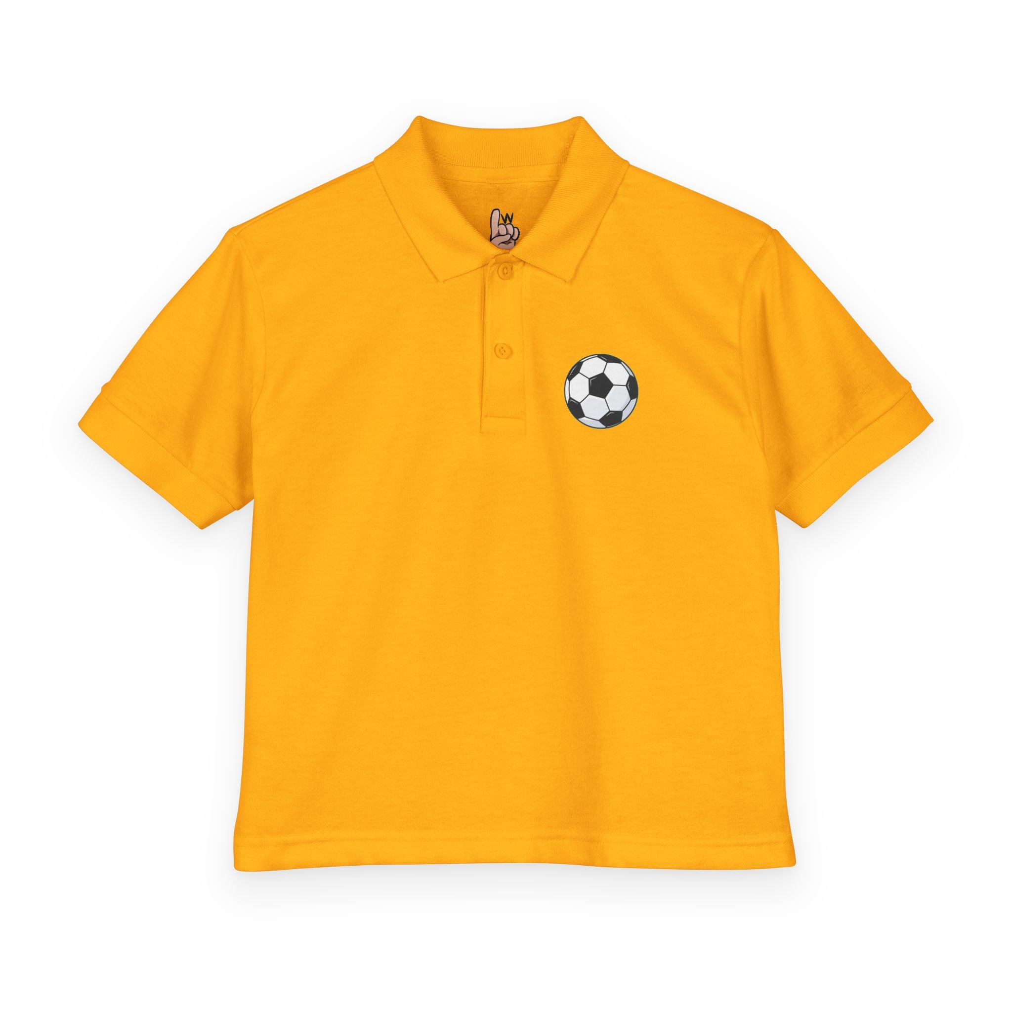 Youth Soccer Polo Tee with Football Emblem