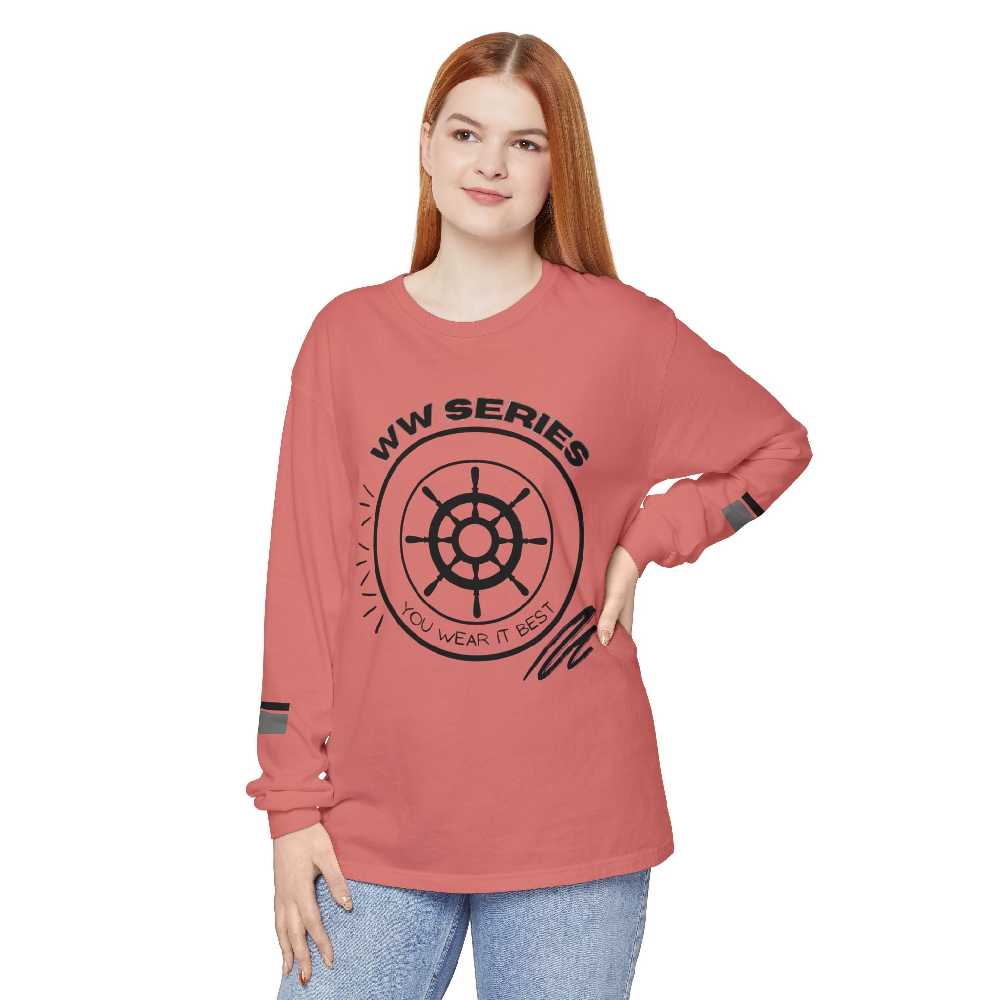 Stylish Unisex Long Sleeve Tee with WW Series Design, Casual Wear, Gift for Him/Her, Great for Parties, Summer Festivities