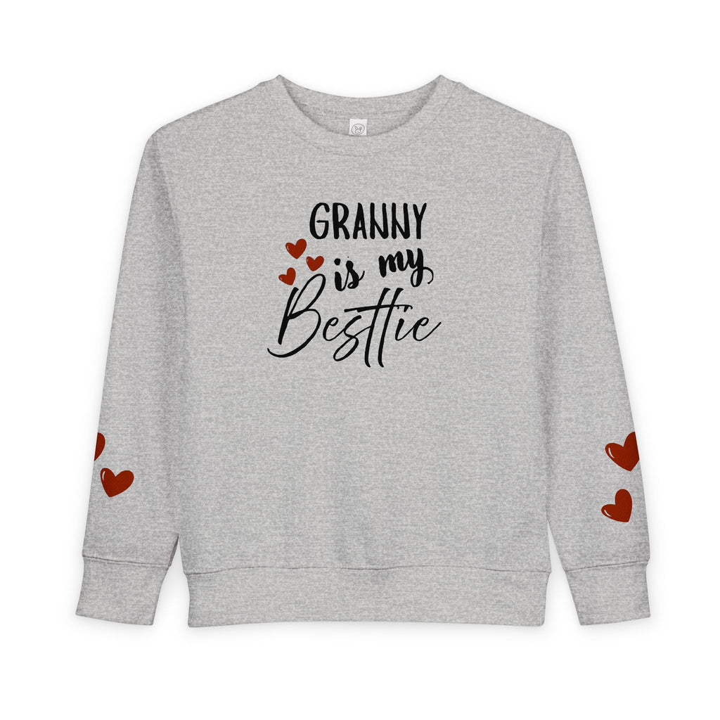 Toddler Sweatshirt - "Granny Is My Bestie" Cute Heart Sleeve Grandma Gift