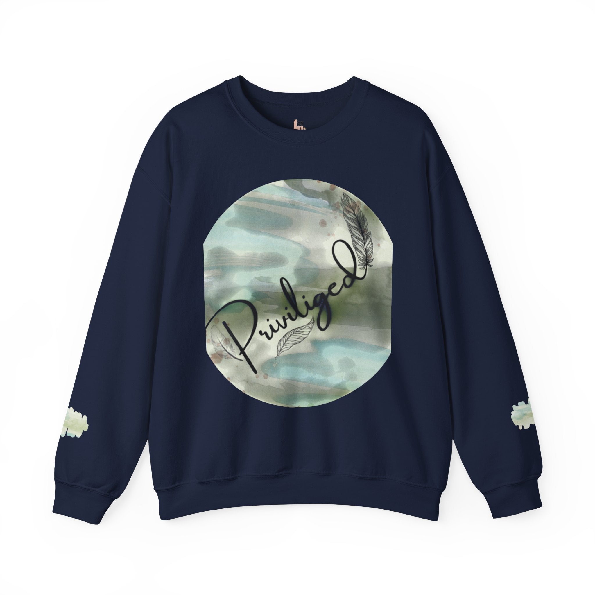 Chic Watercolor Crewneck Sweatshirt - Cozy Fashion, Unisex Design