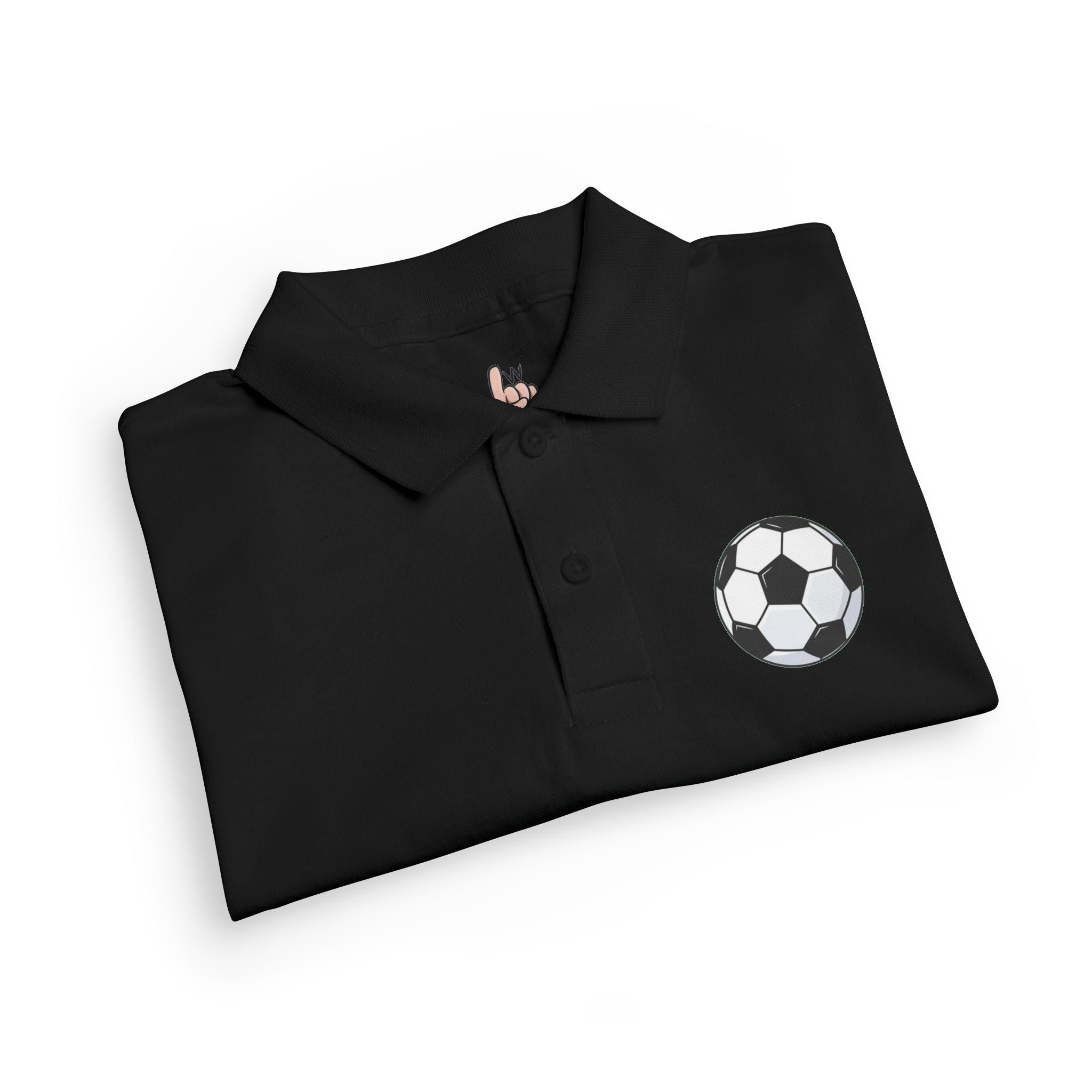 Youth Soccer Polo Tee with Football Emblem
