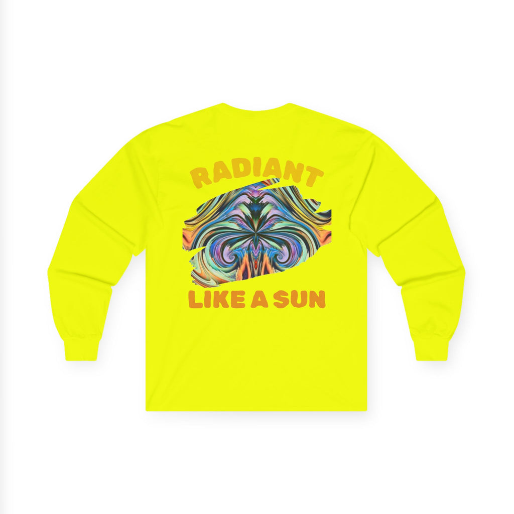 Radiant Vibes Long Sleeve Tee, Unisex Long Sleeve Shirt, Colorful Graphic Tee, Artistic Gift, Casual Wear, Boho Style
