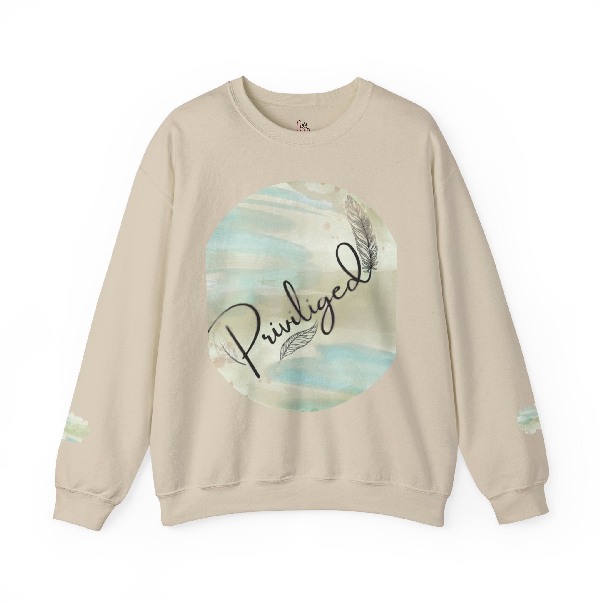 Chic Watercolor Crewneck Sweatshirt - Cozy Fashion, Unisex Design