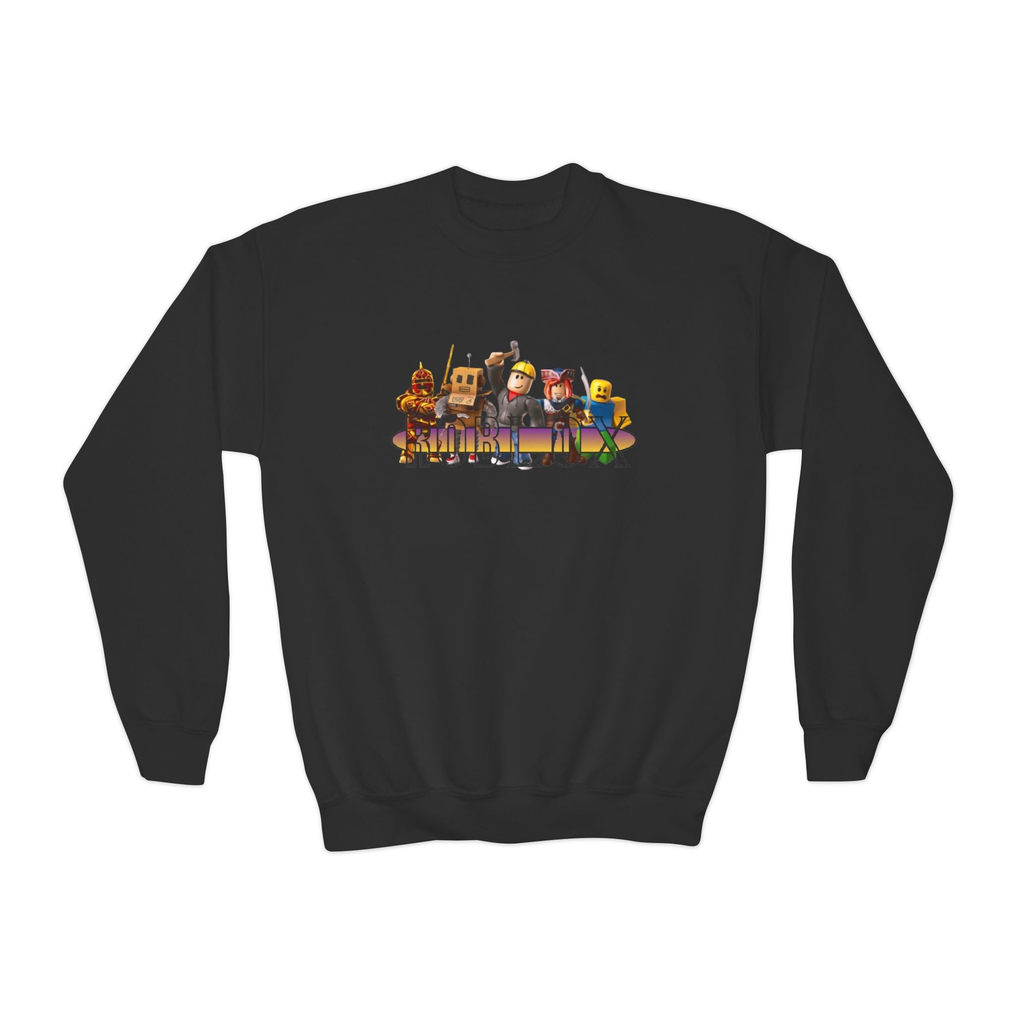 Youth Crewneck Sweatshirt - Fun Cartoon Characters Design