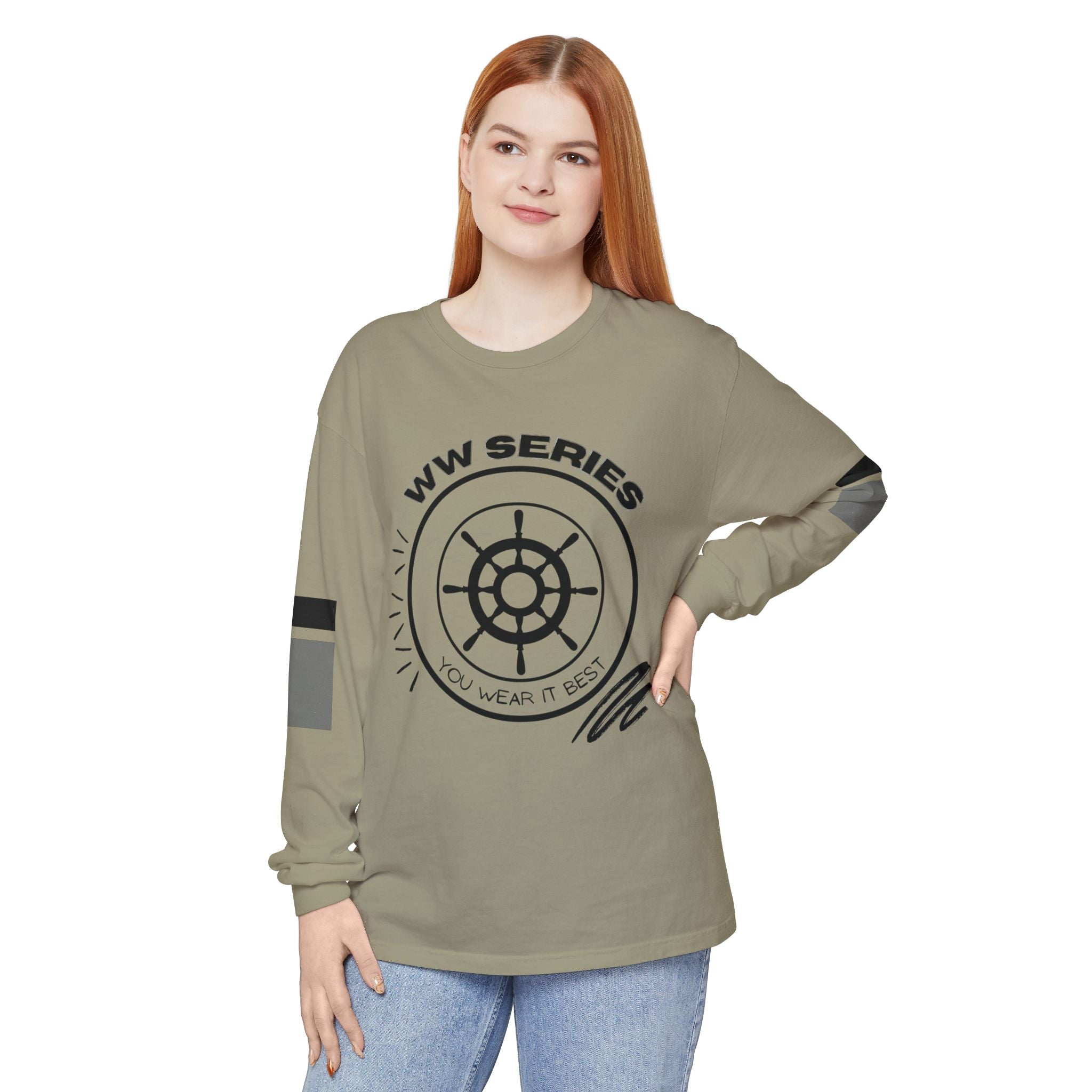 Stylish Unisex Long Sleeve Tee with WW Series Design, Casual Wear, Gift for Him/Her, Great for Parties, Summer Festivities