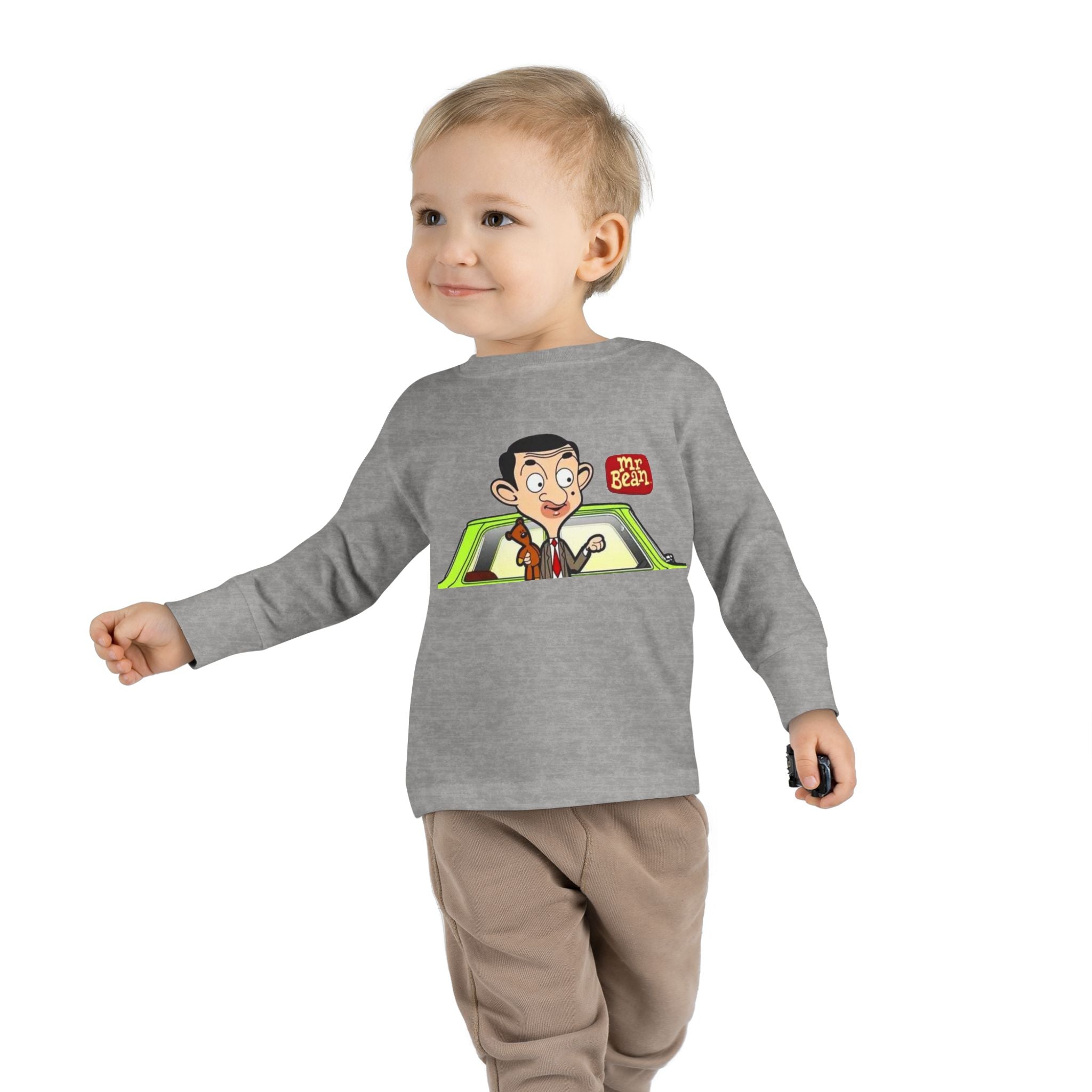 Toddler Long Sleeve Tee — Cute Cartoon Driver Graphic