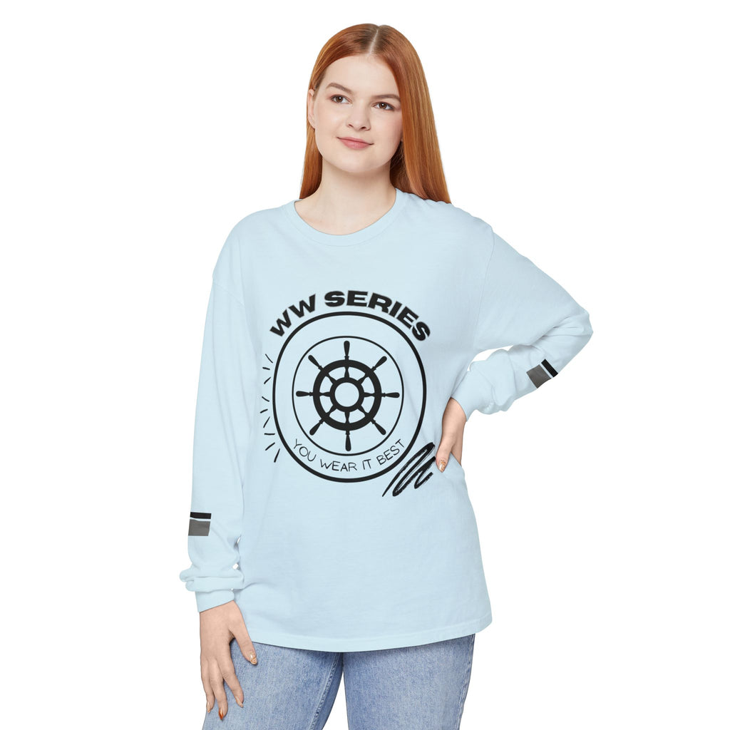 Stylish Unisex Long Sleeve Tee with WW Series Design, Casual Wear, Gift for Him/Her, Great for Parties, Summer Festivities